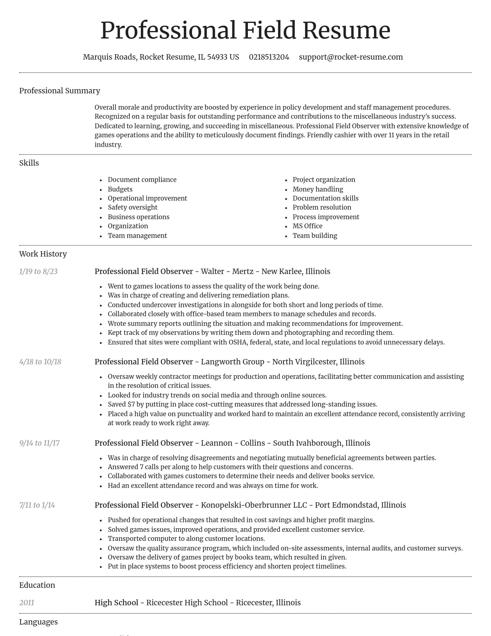 Dignified resume template