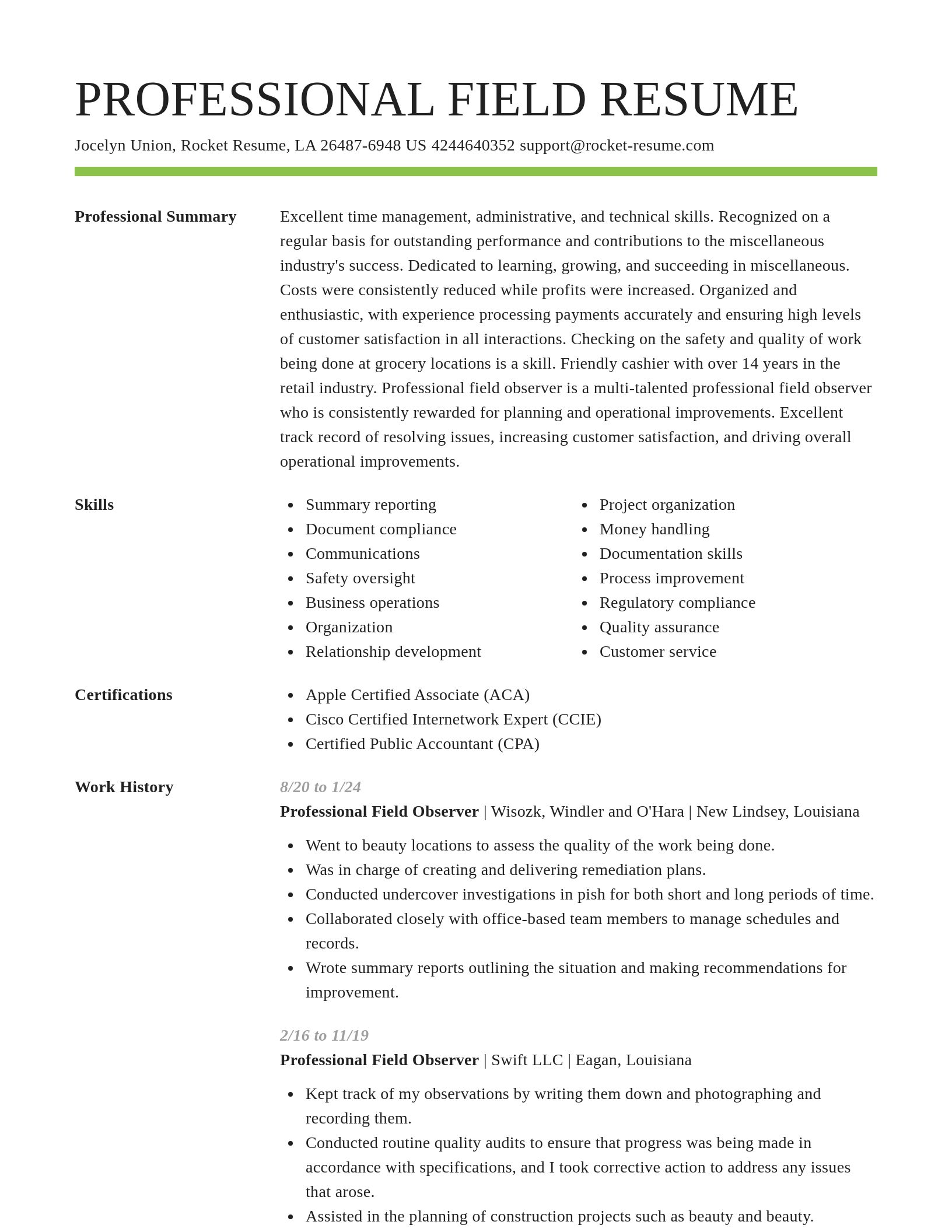 Smart resume template
