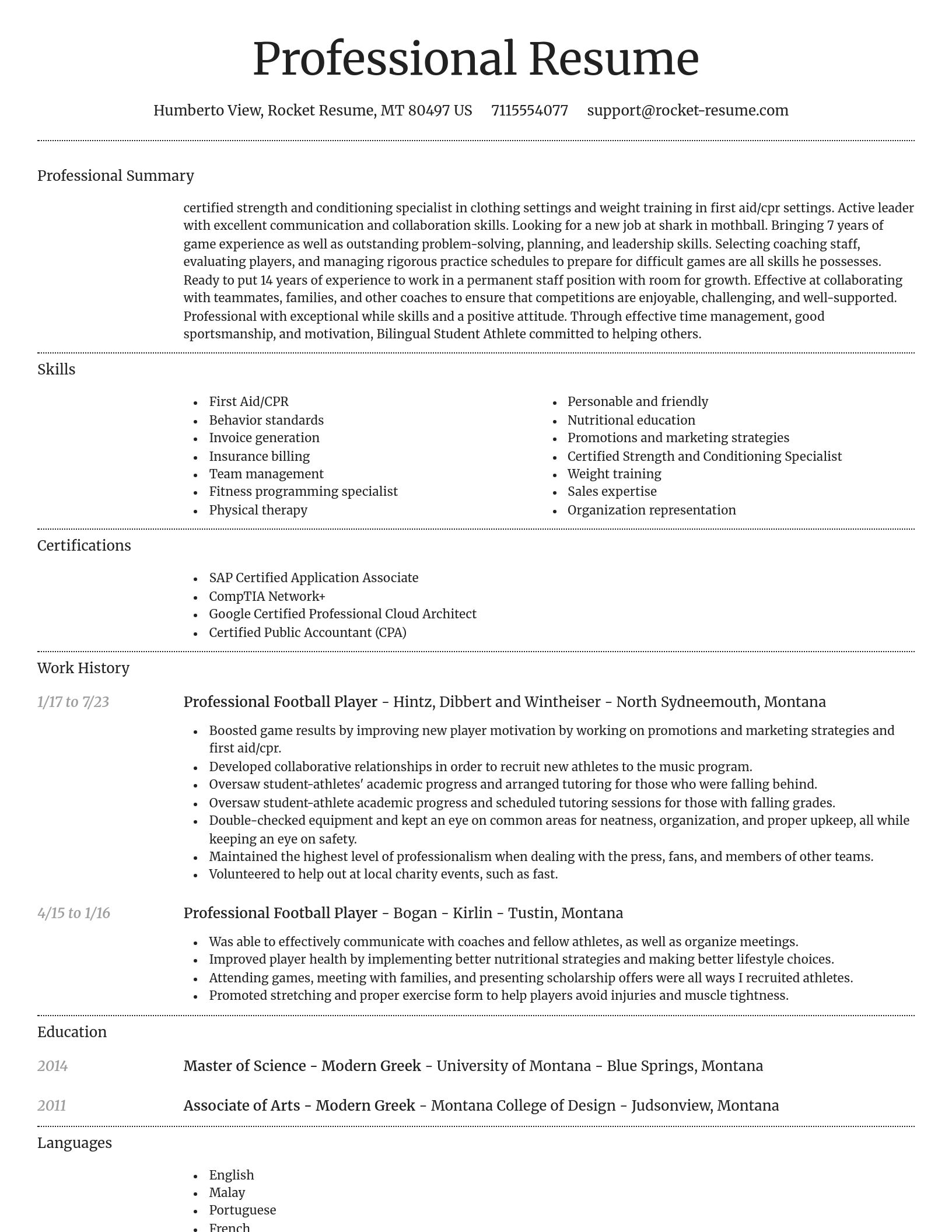 Dignified resume template