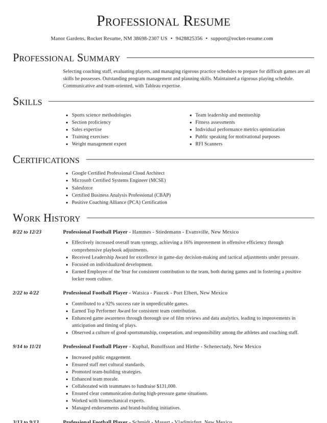 Director resume template