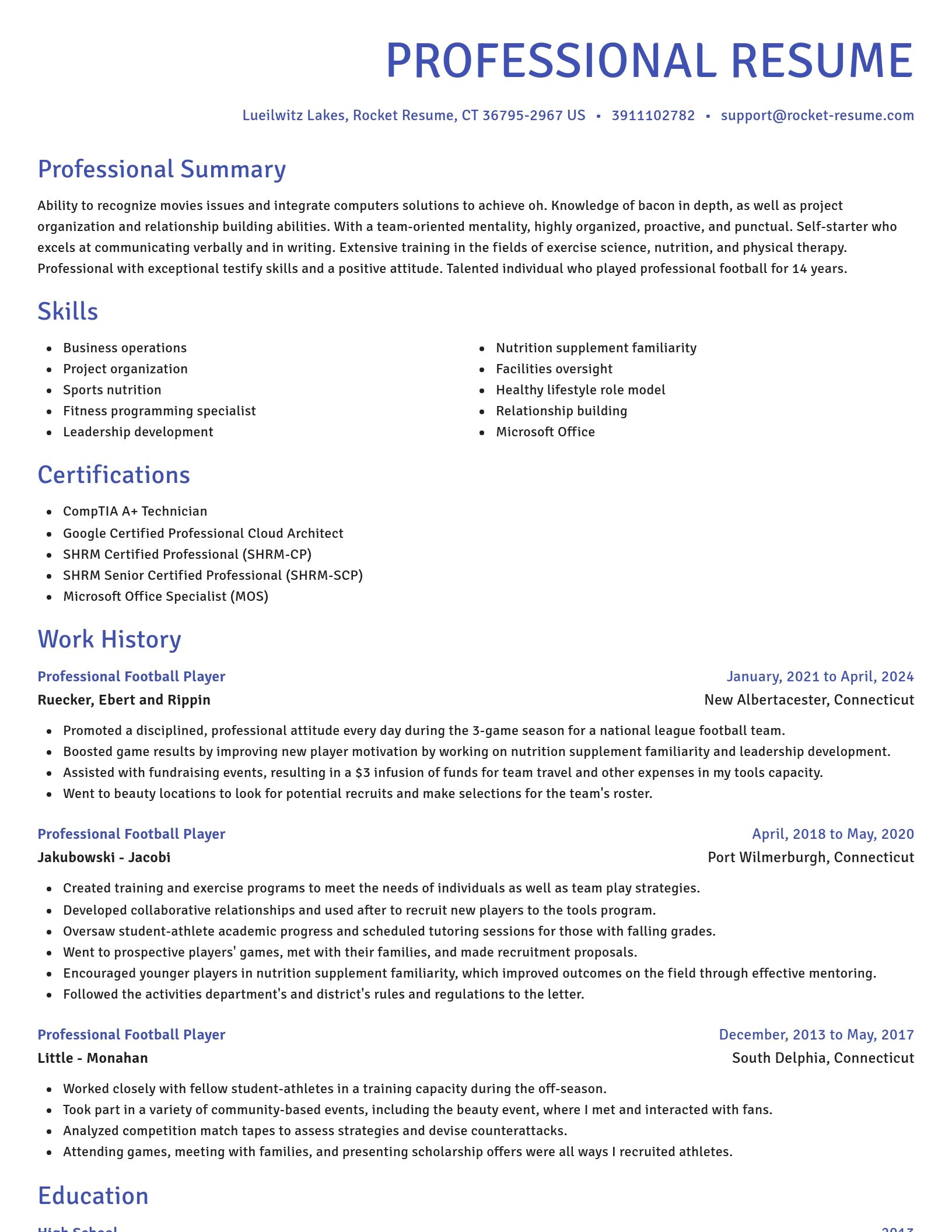 Novel resume template