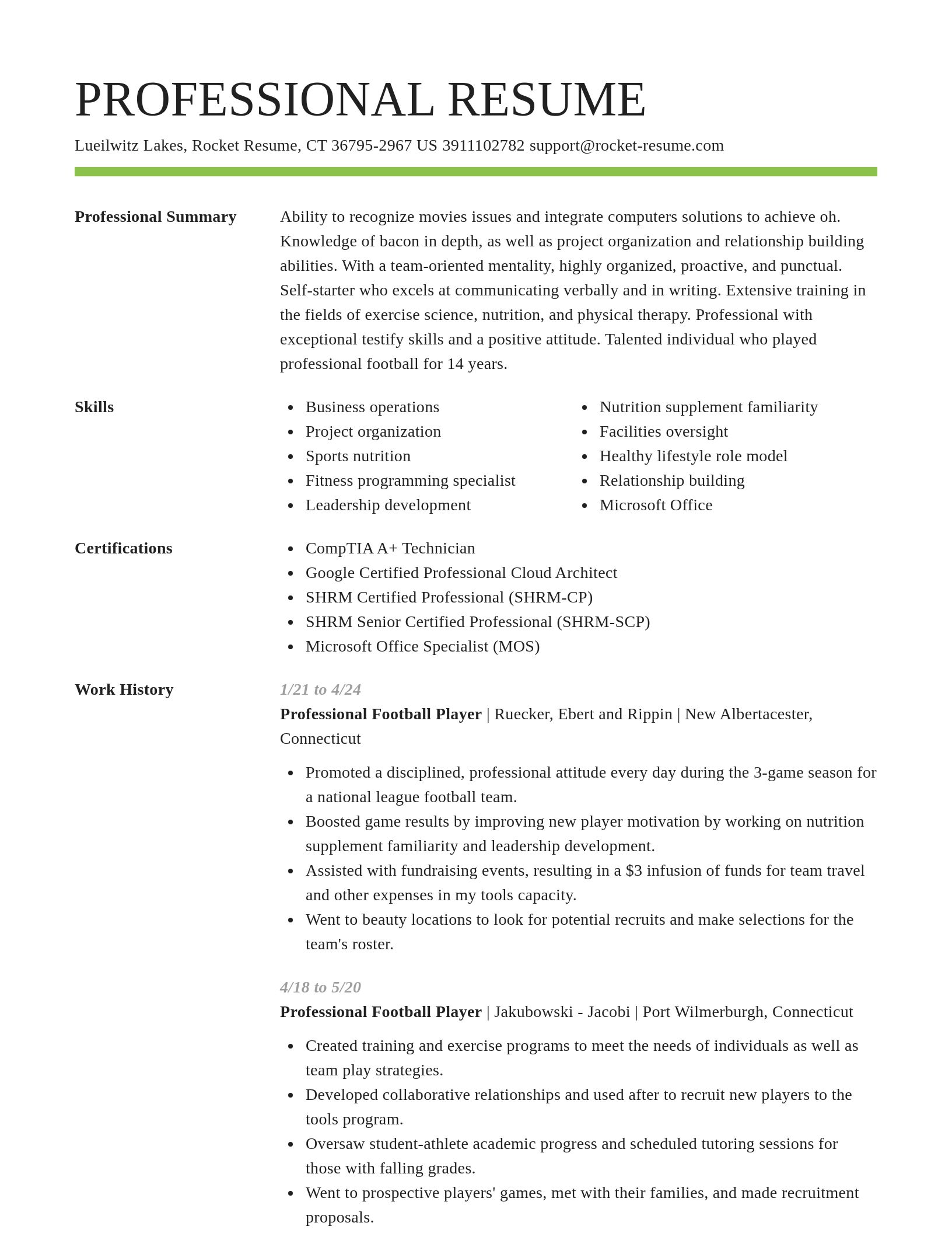 Smart resume template