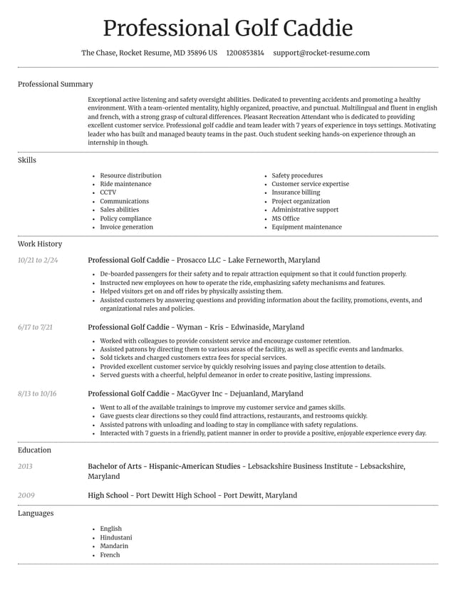 Dignified resume template