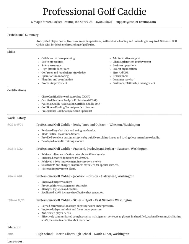 Dignified resume template