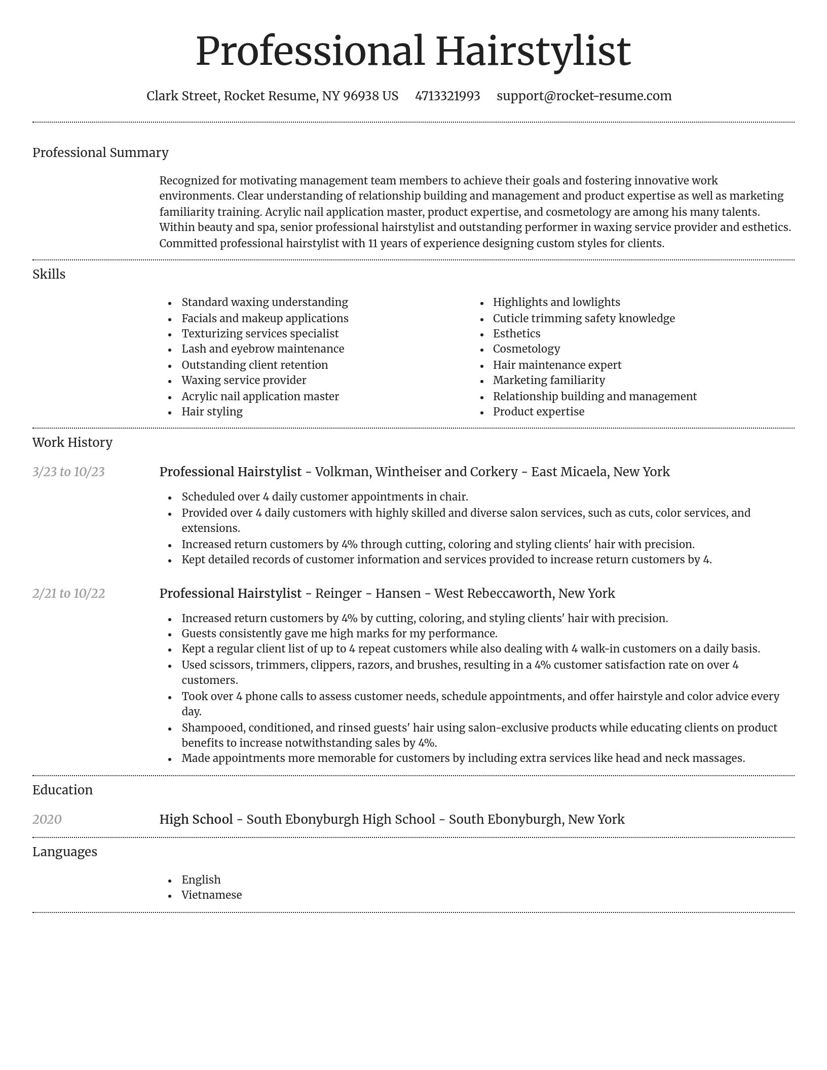 Dignified resume template