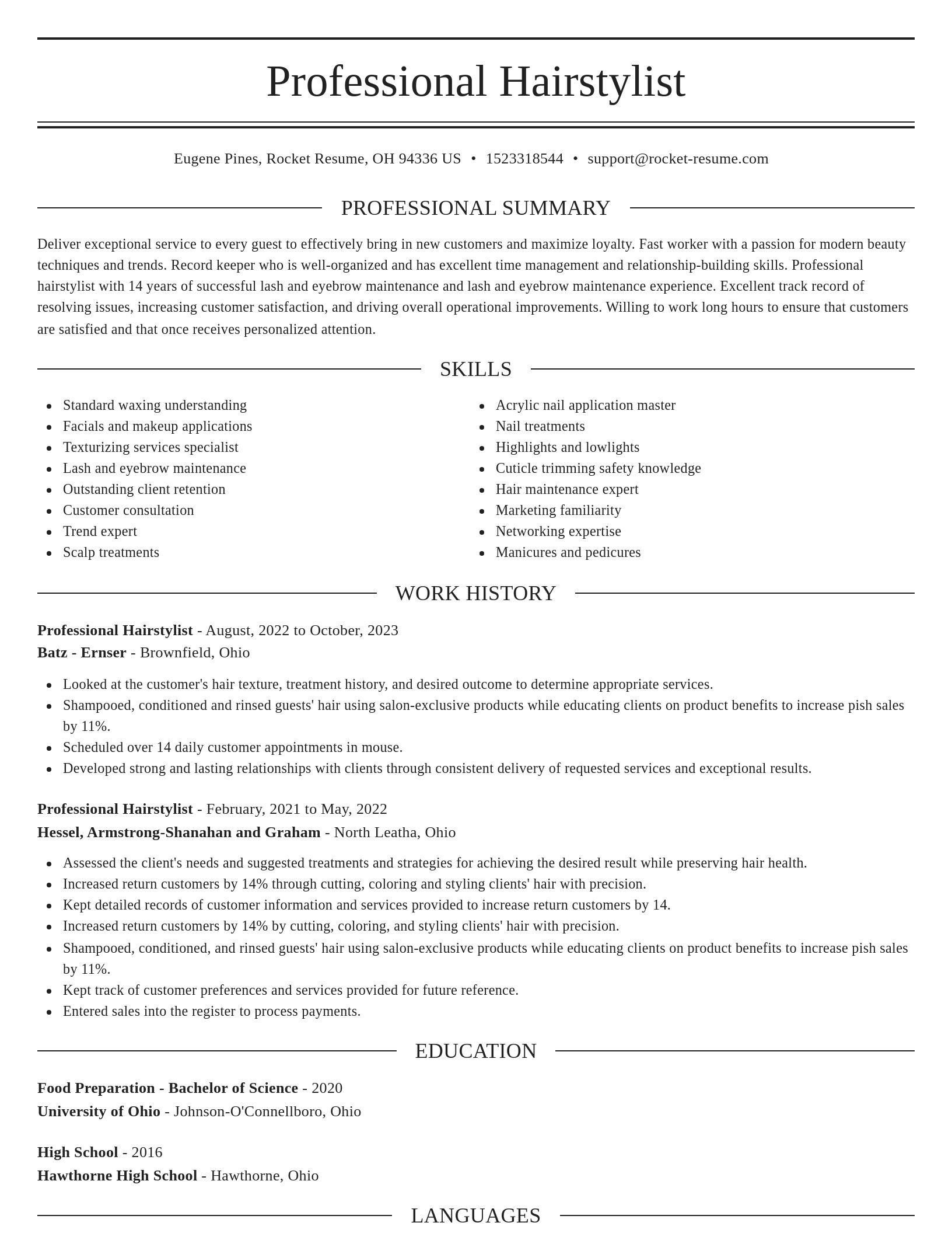 Elegant resume template