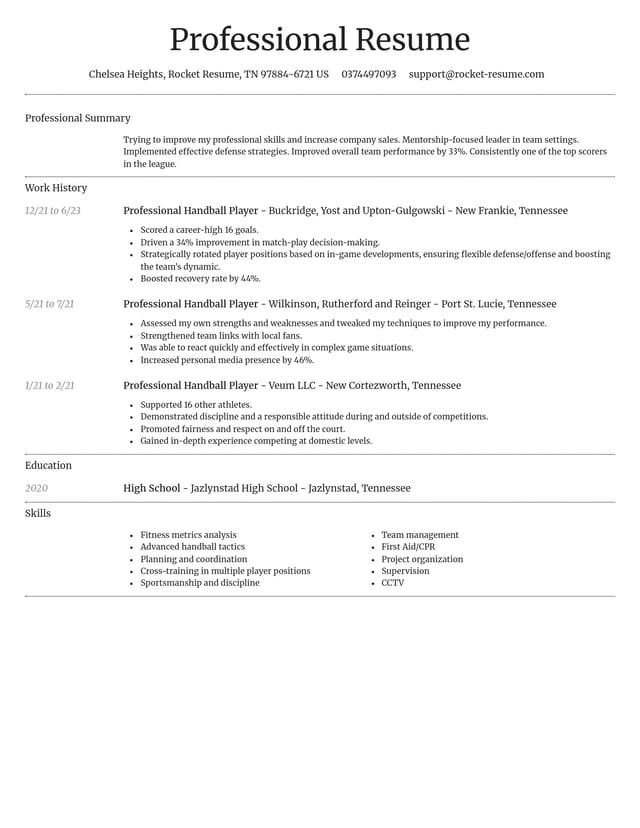 Dignified resume template