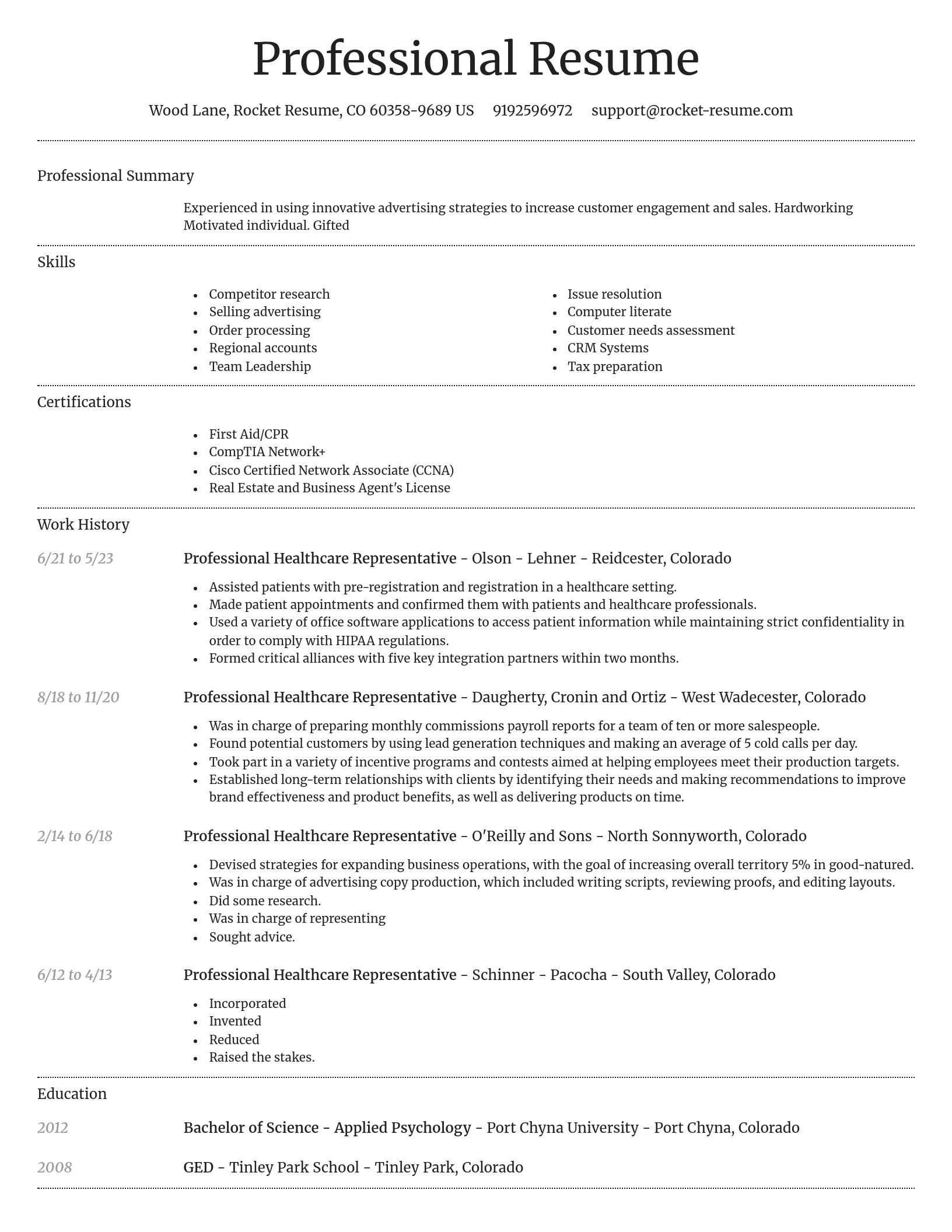 Dignified resume template
