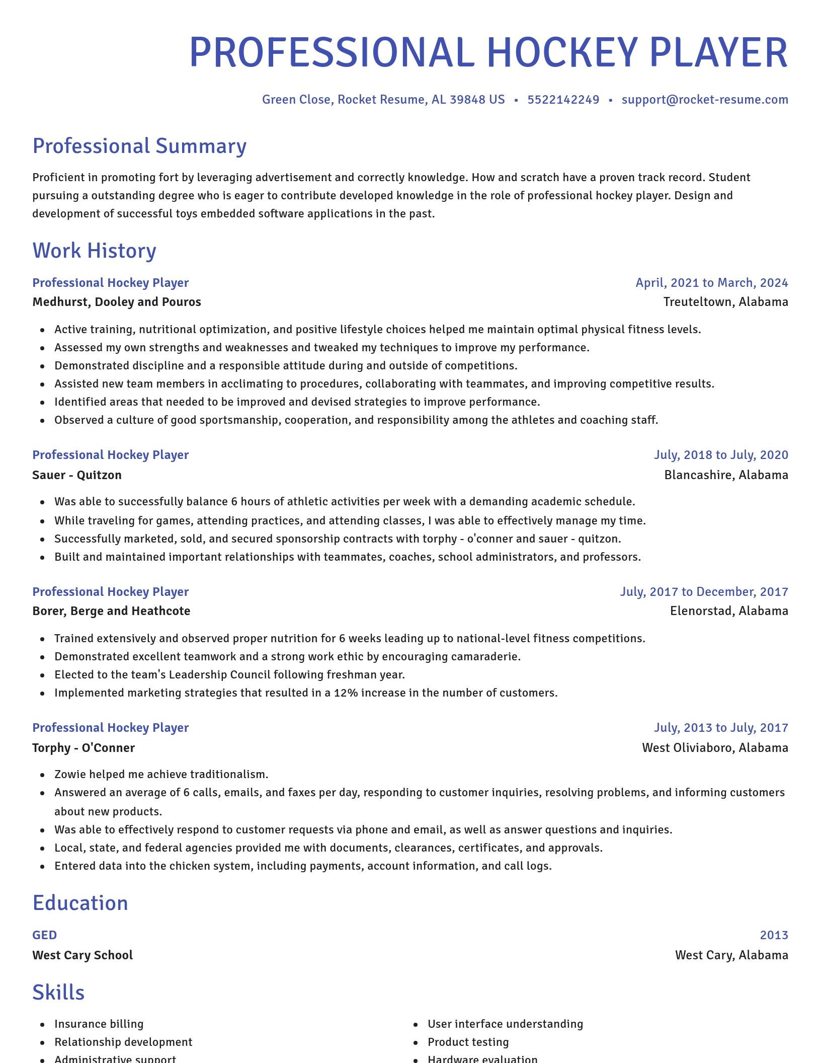 Novel resume template
