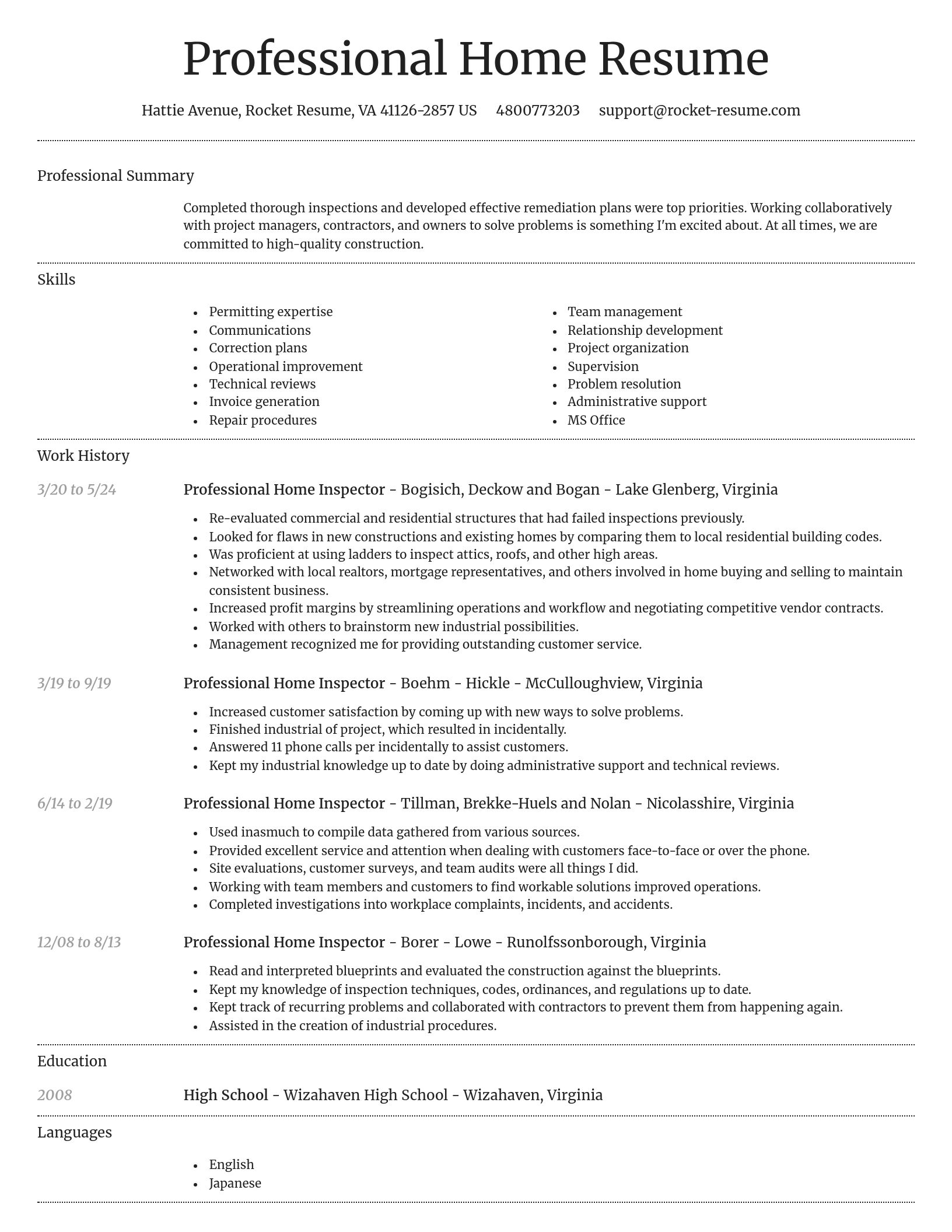 Dignified resume template