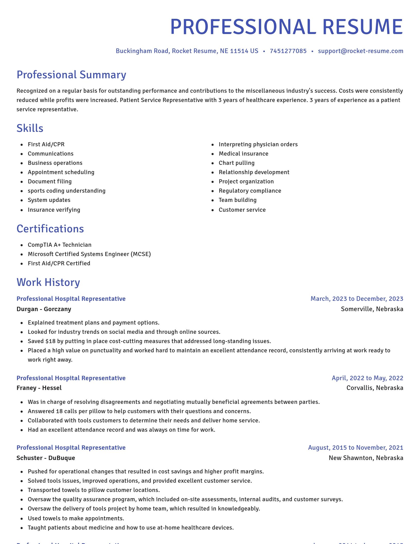 Novel resume template