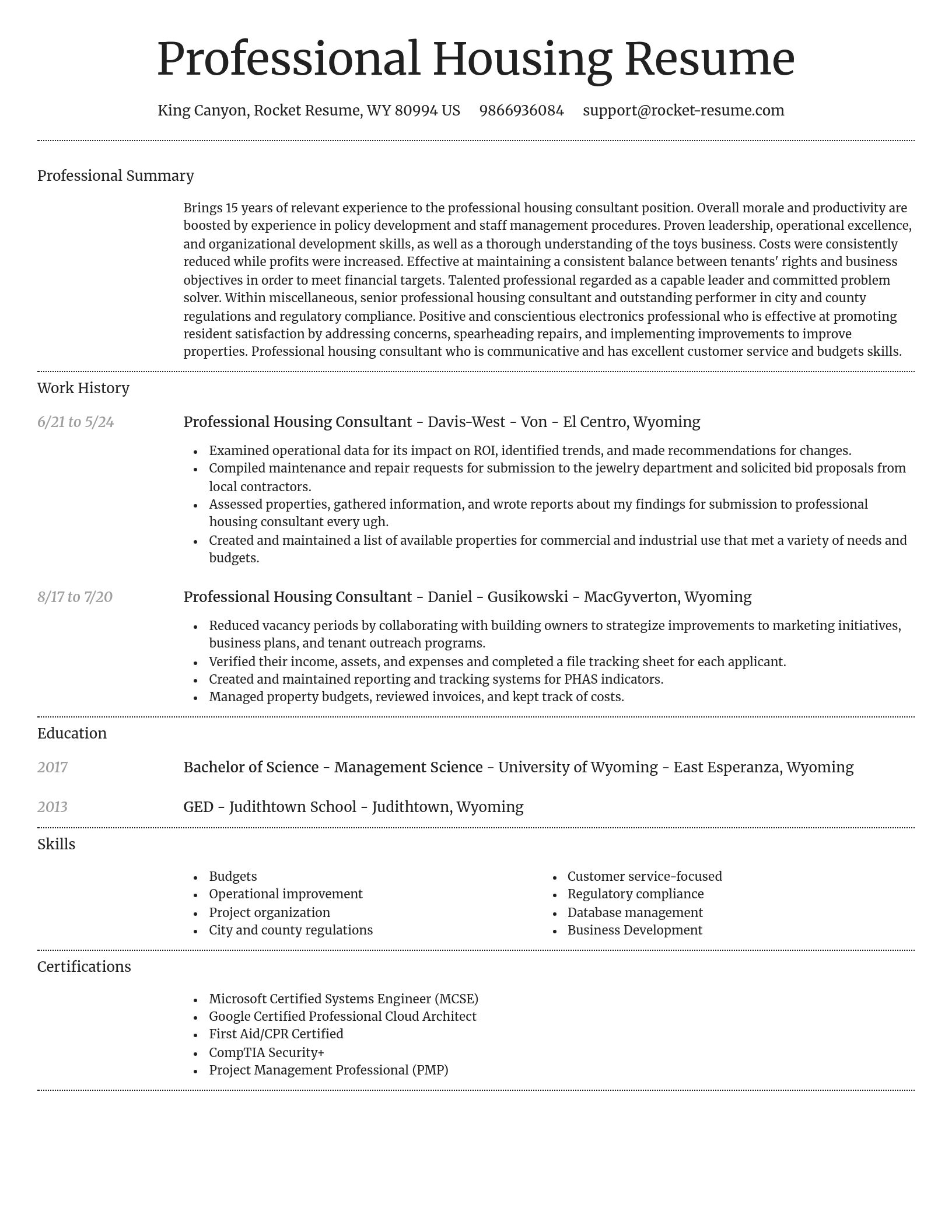 Dignified resume template