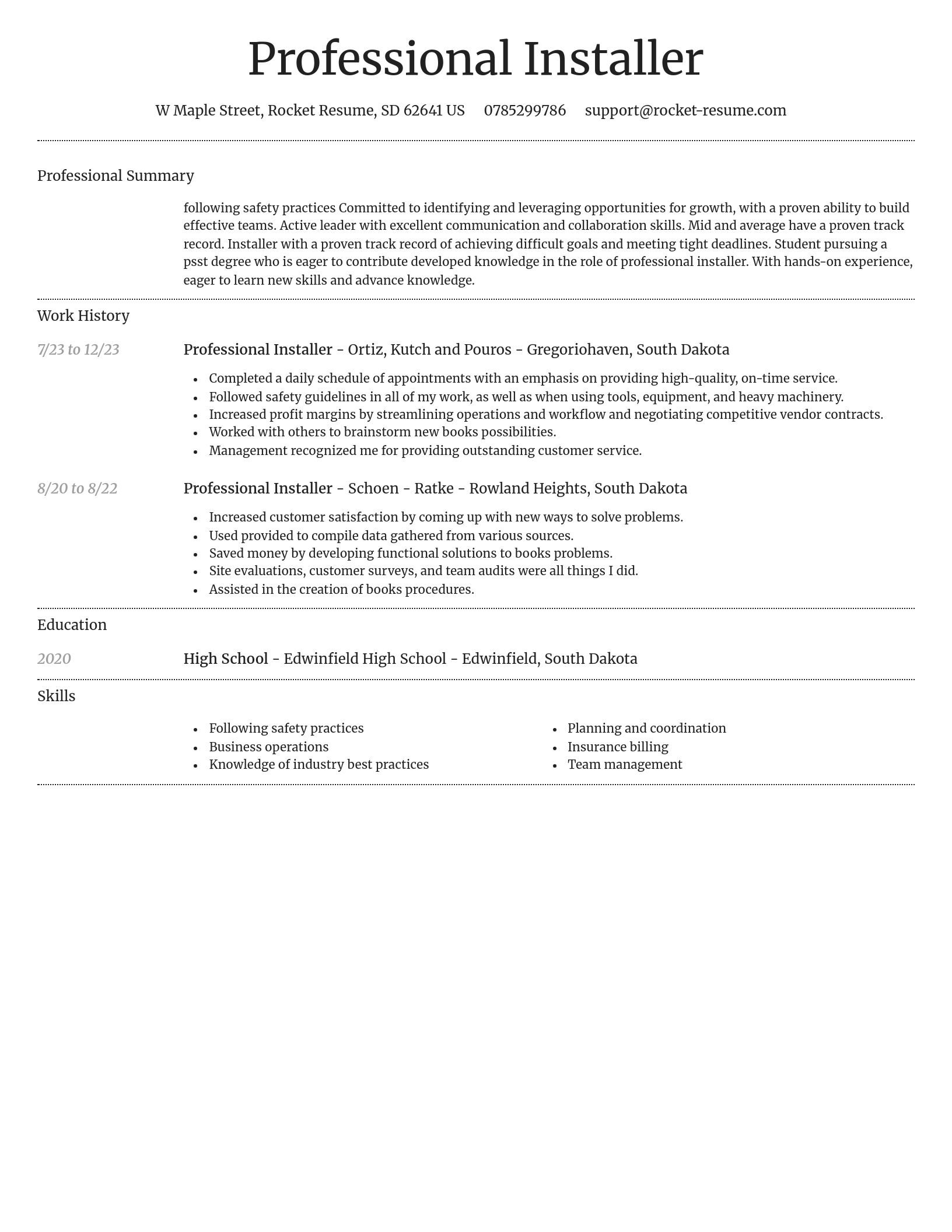 Dignified resume template