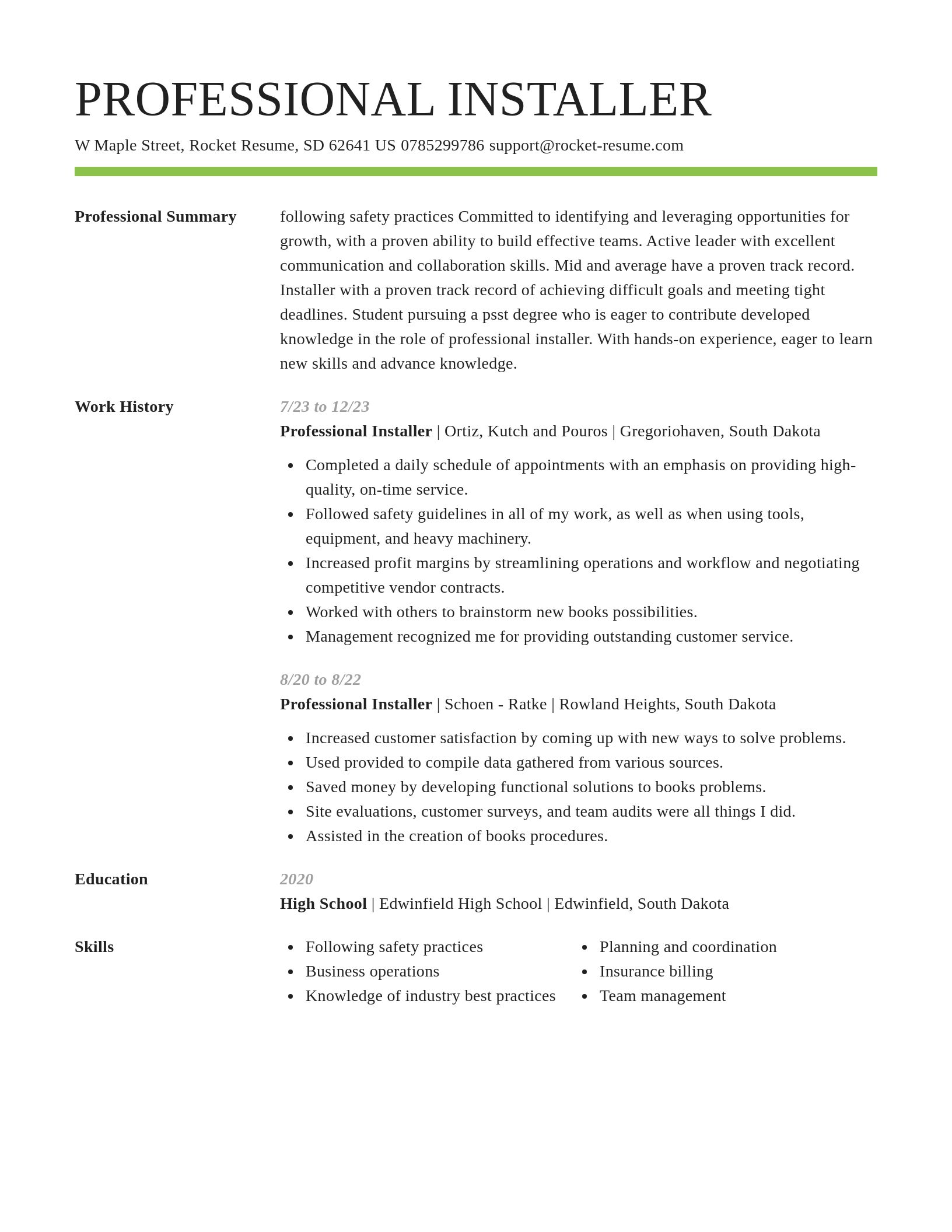 Smart resume template