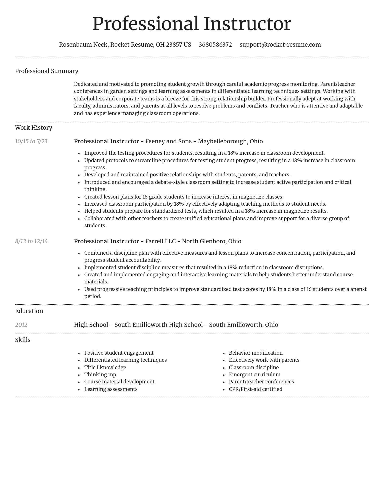 Dignified resume template