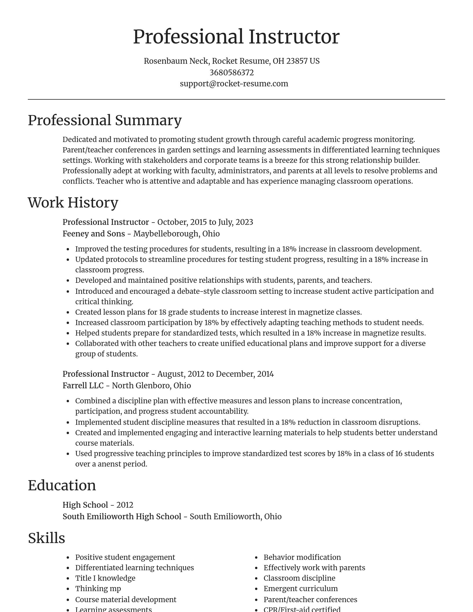Focal Point resume template