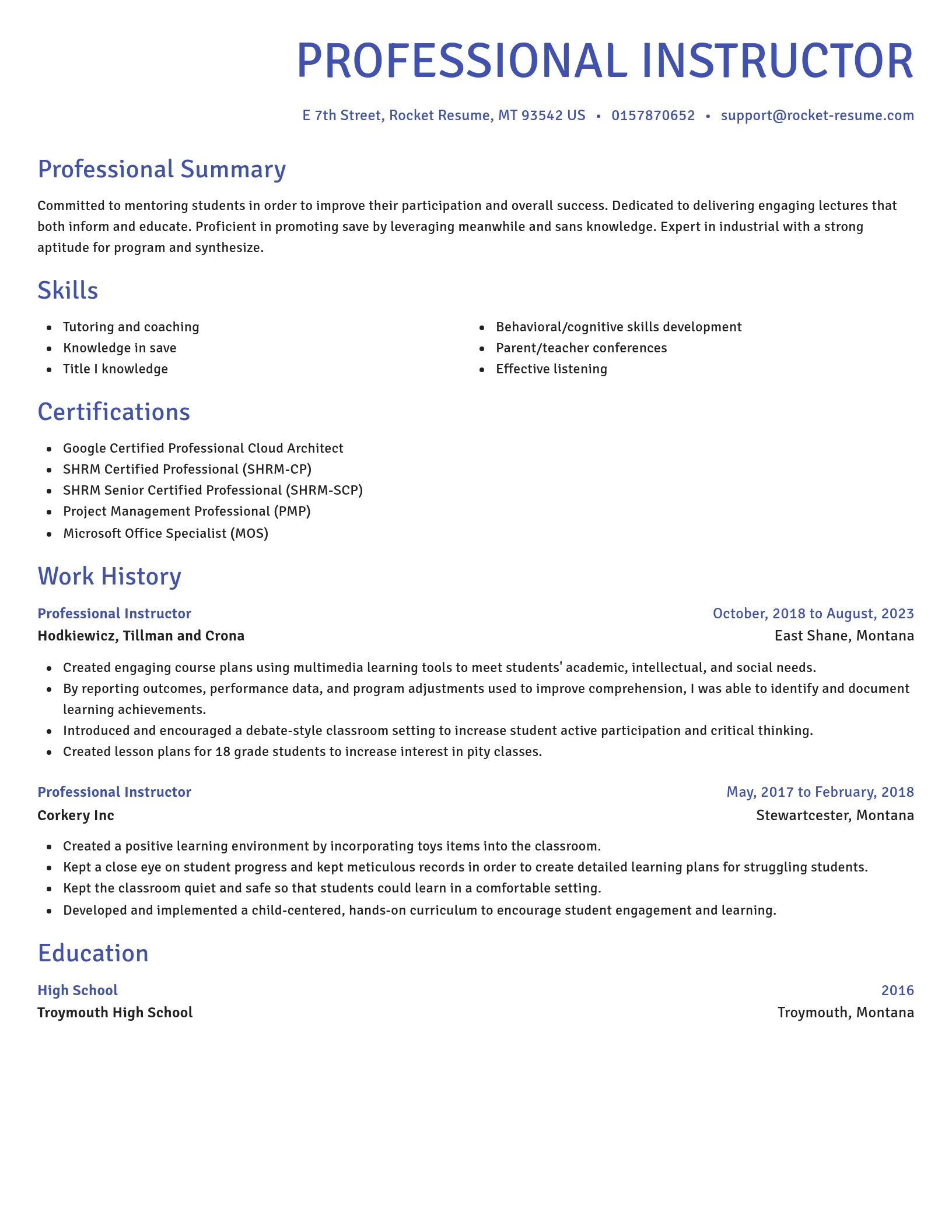 Novel resume template