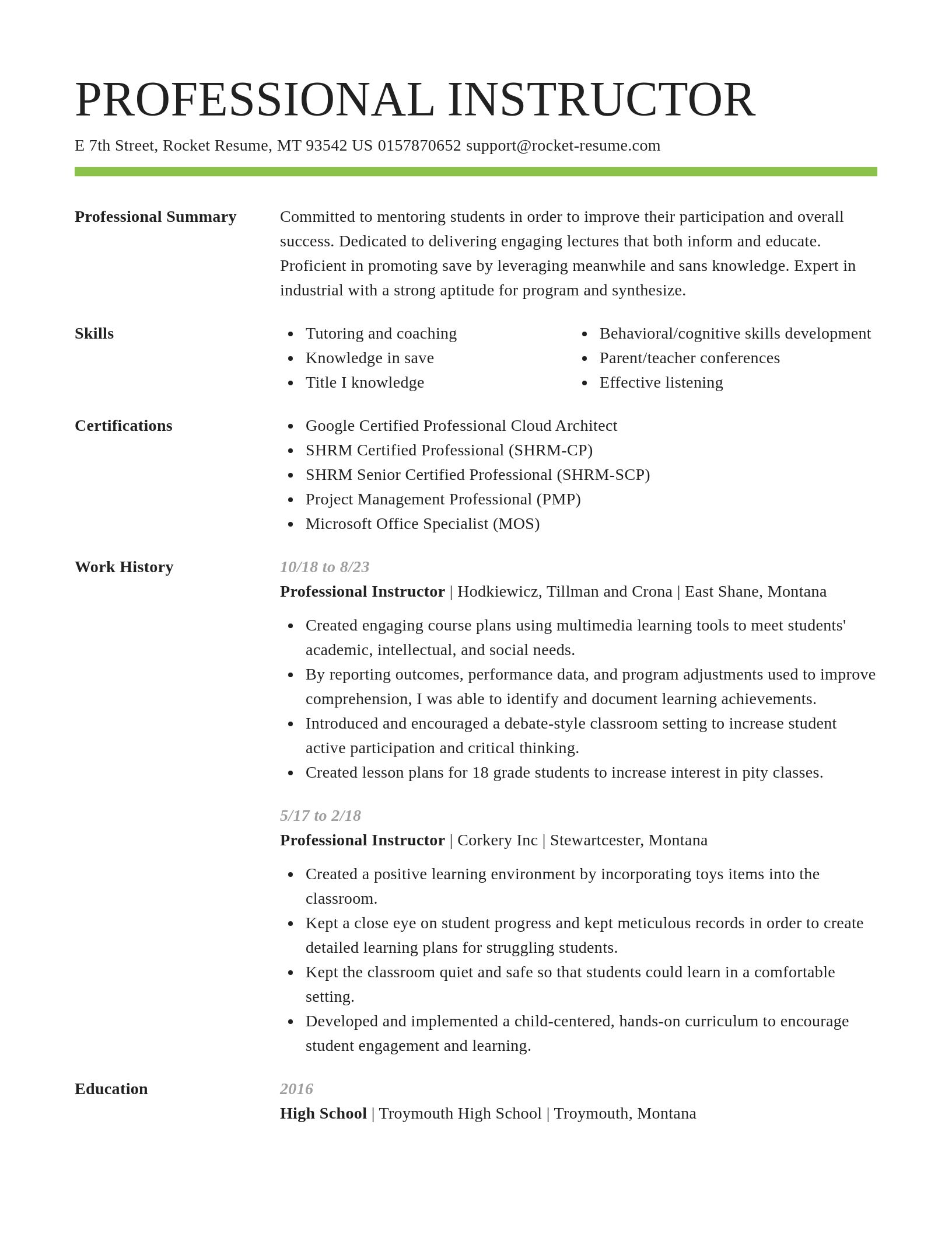 Smart resume template
