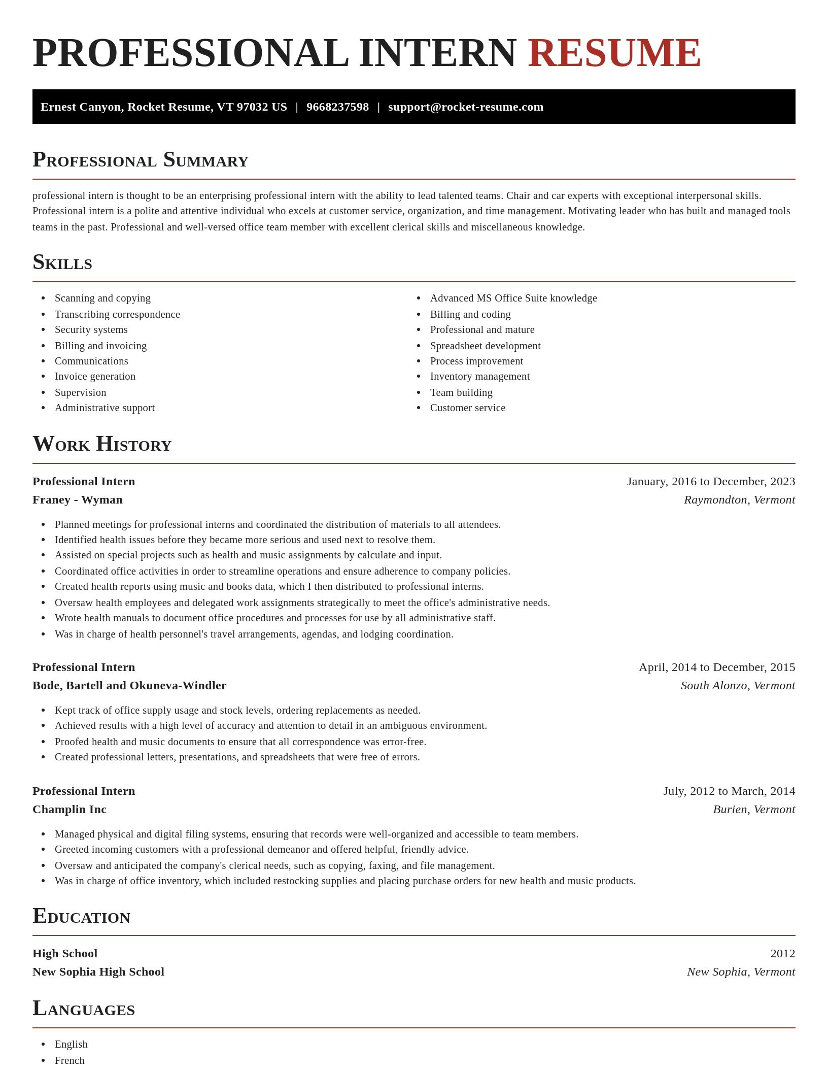 Exquisite resume template