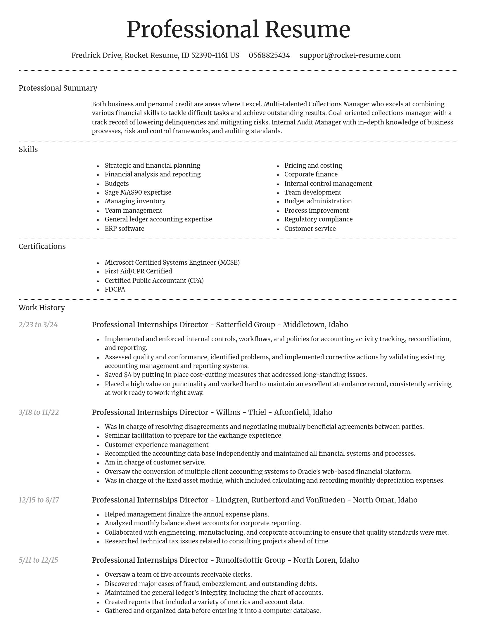Dignified resume template