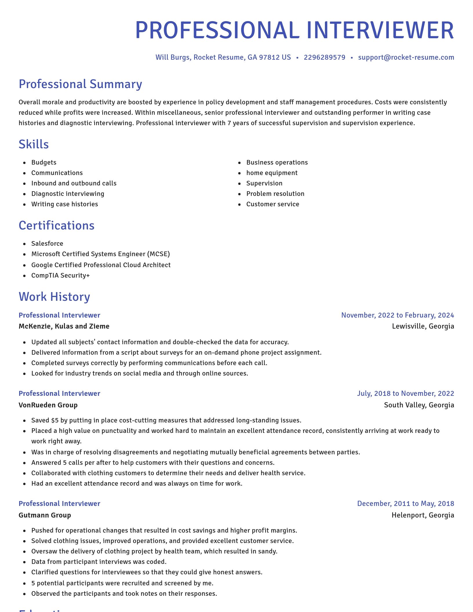 Novel resume template