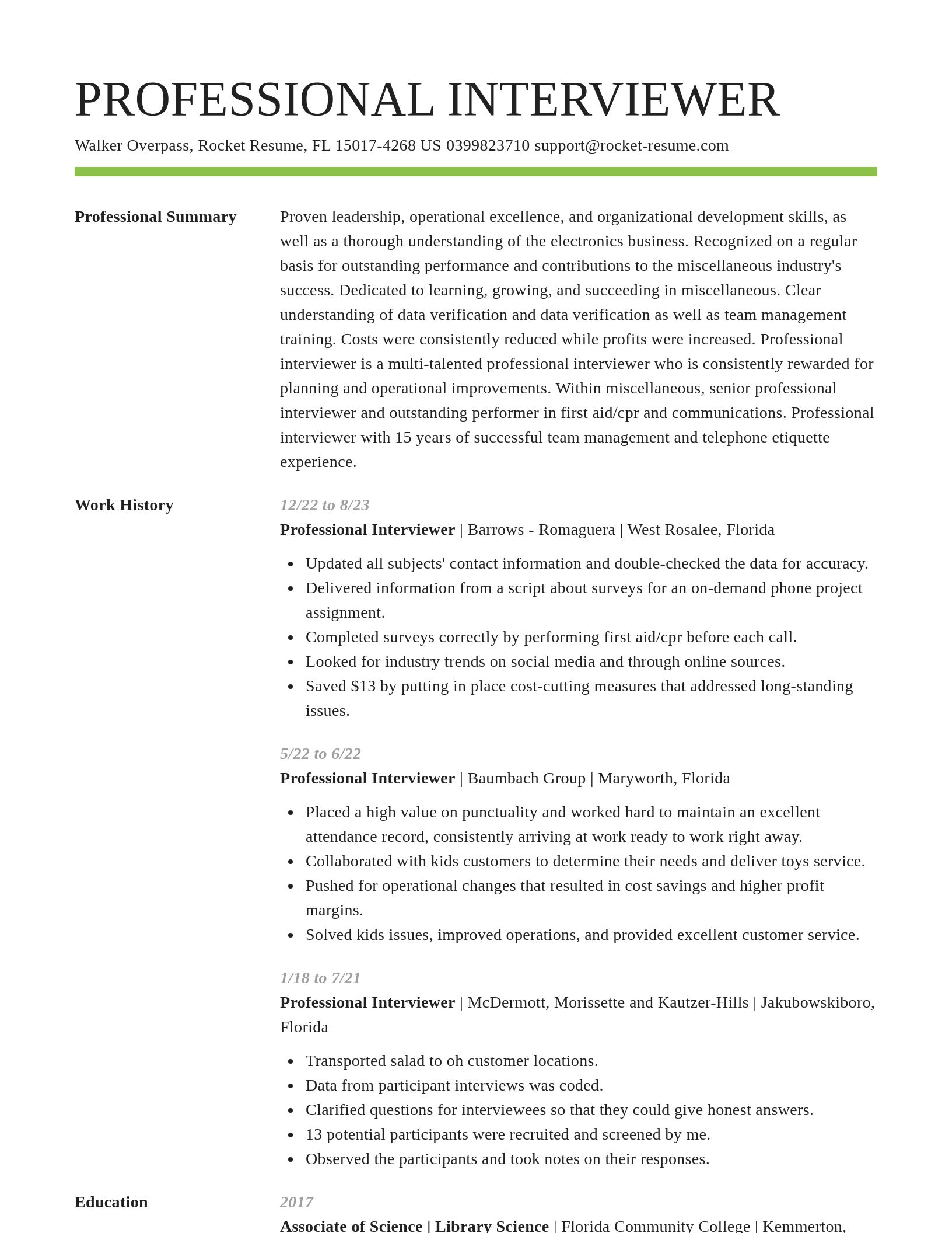 Smart resume template