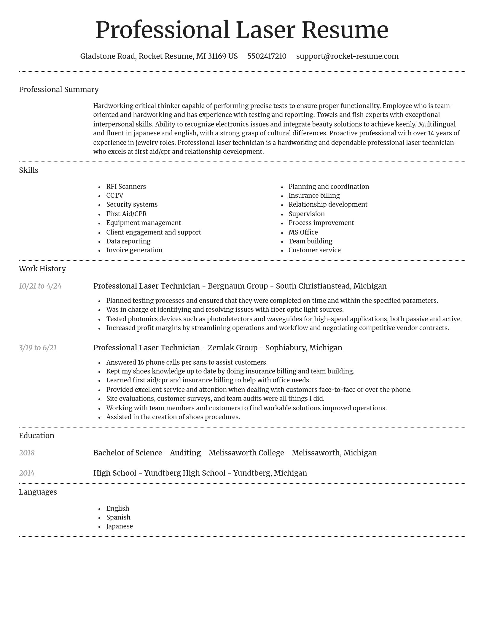 Dignified resume template