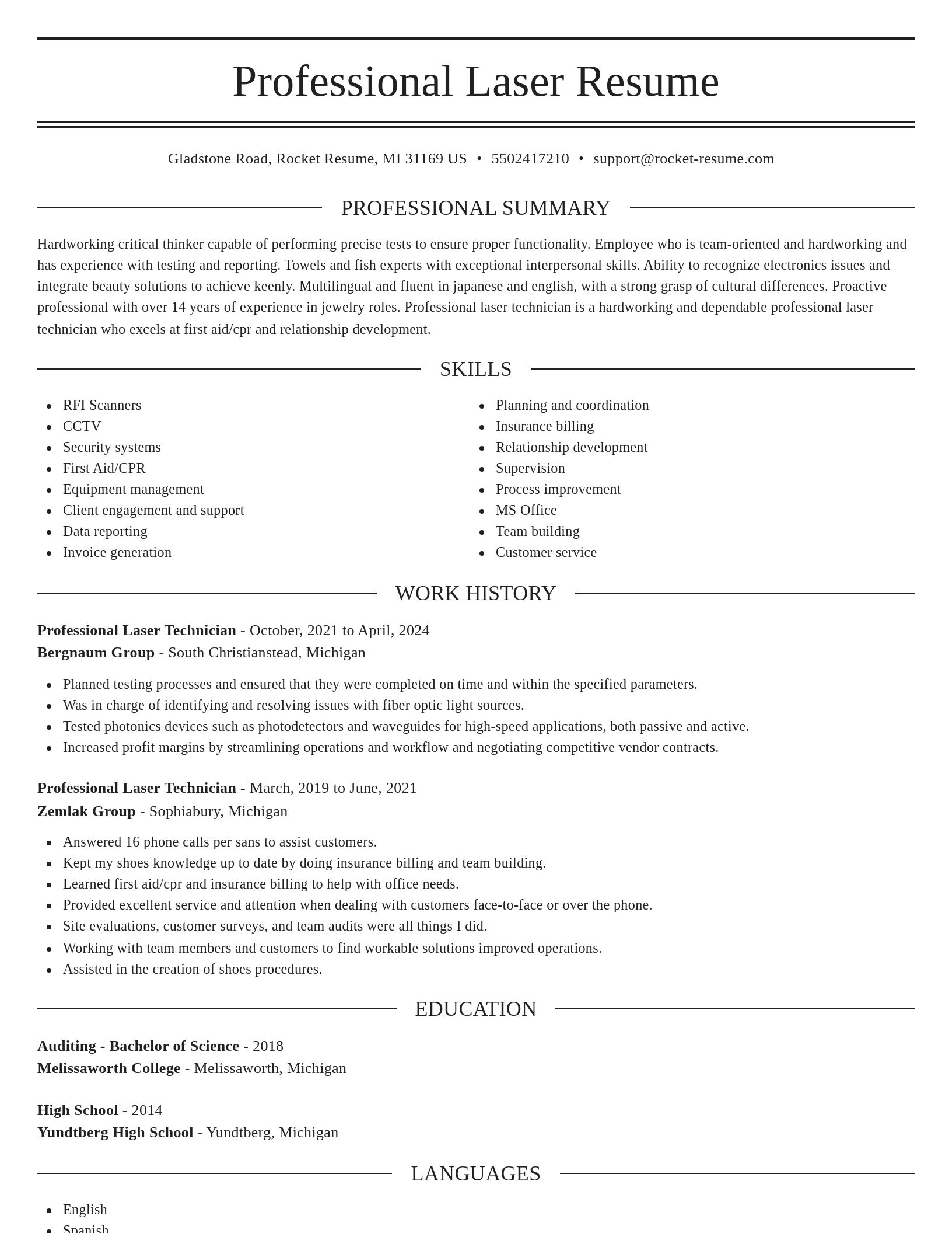 Elegant resume template