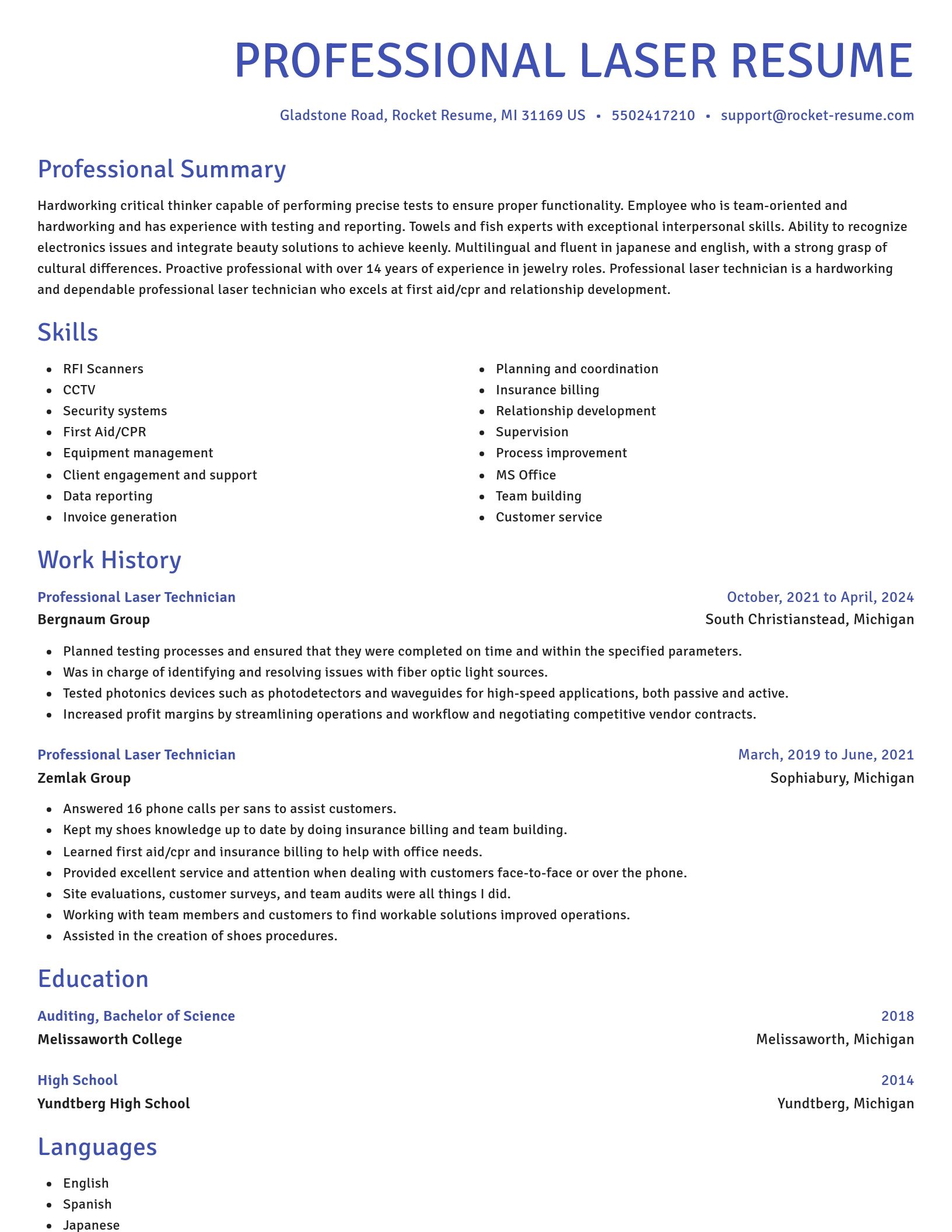 Novel resume template