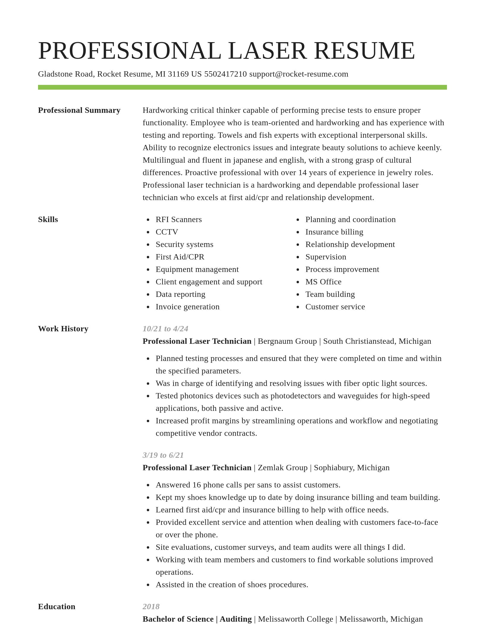 Smart resume template