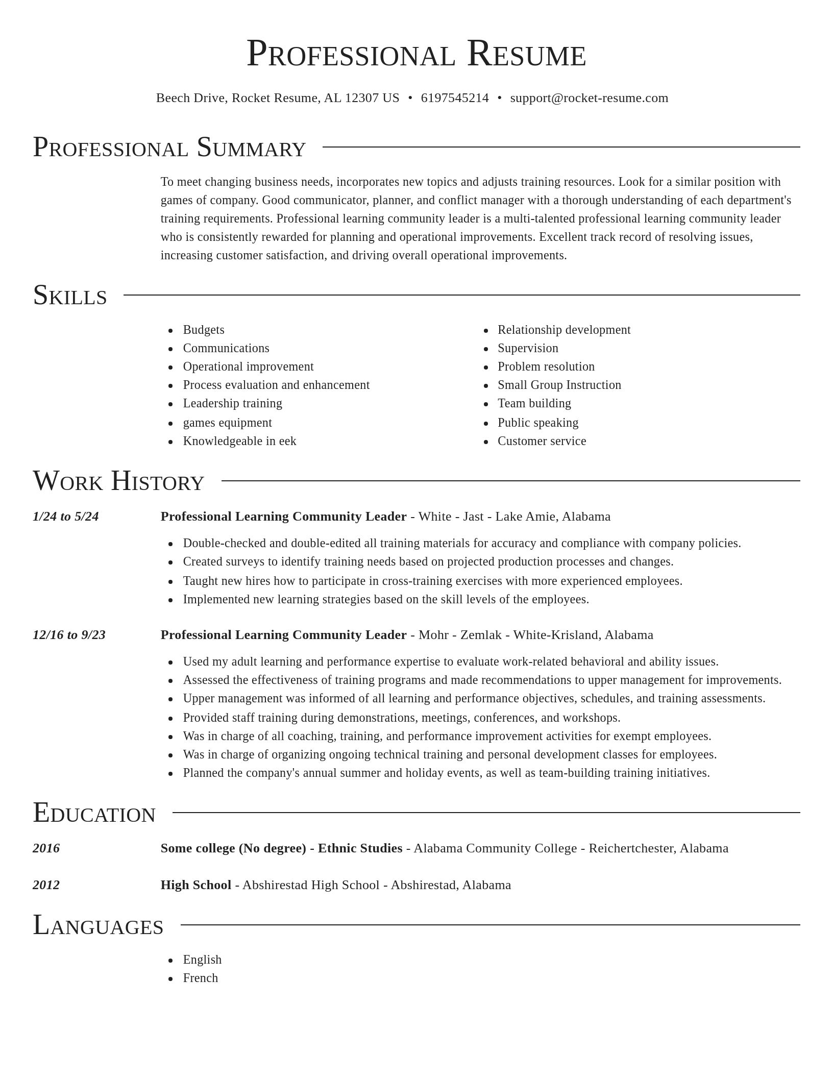 Director resume template