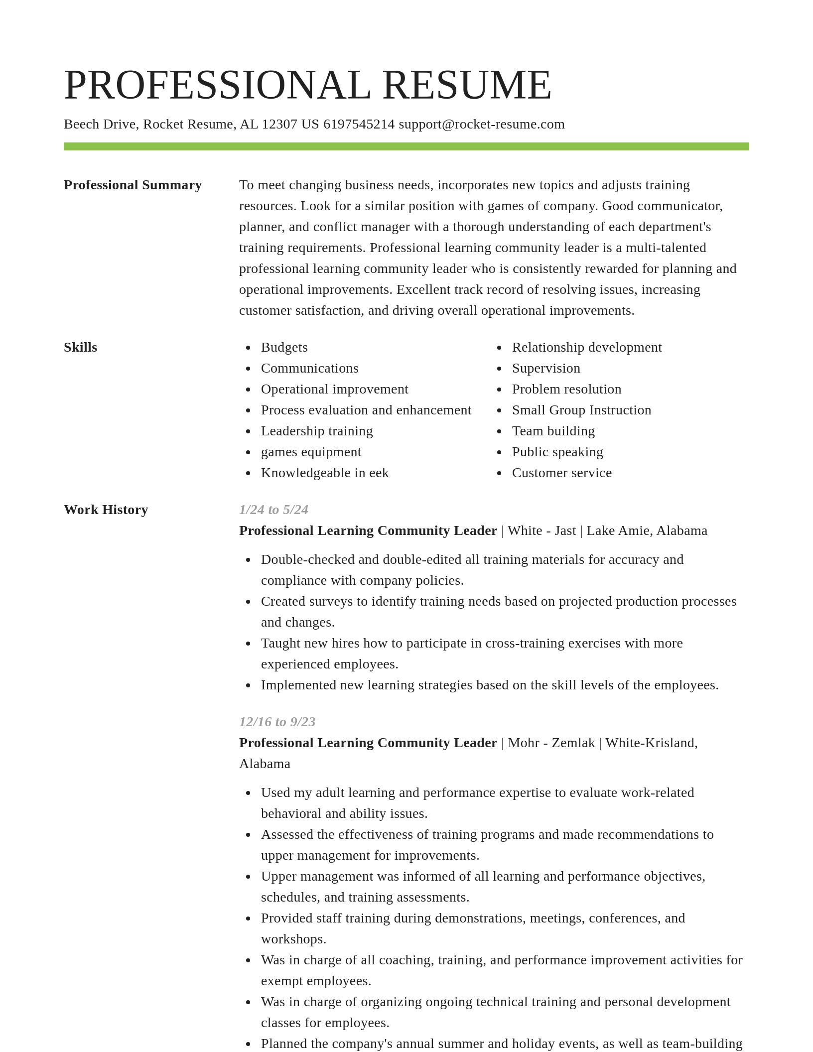 Smart resume template