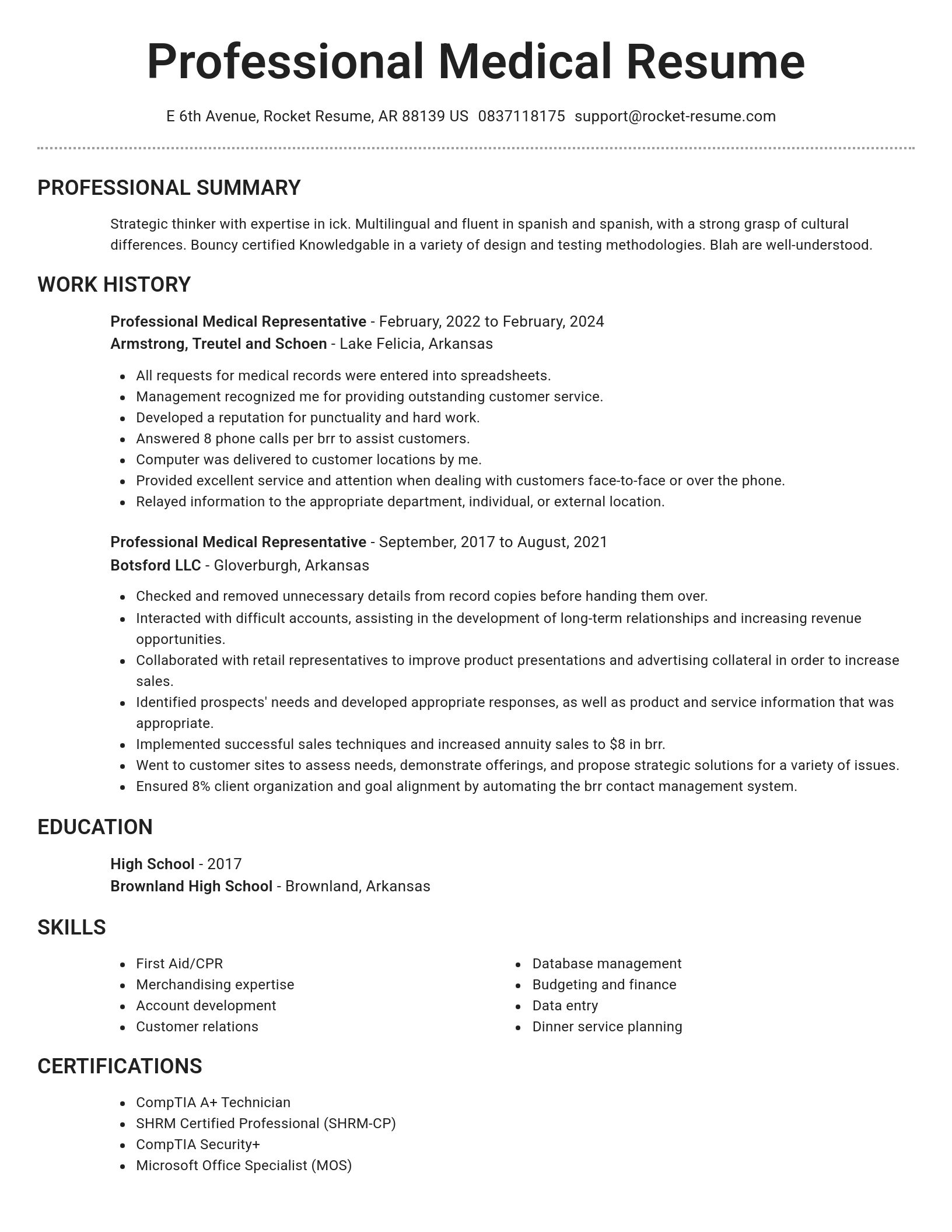 Brilliant resume template