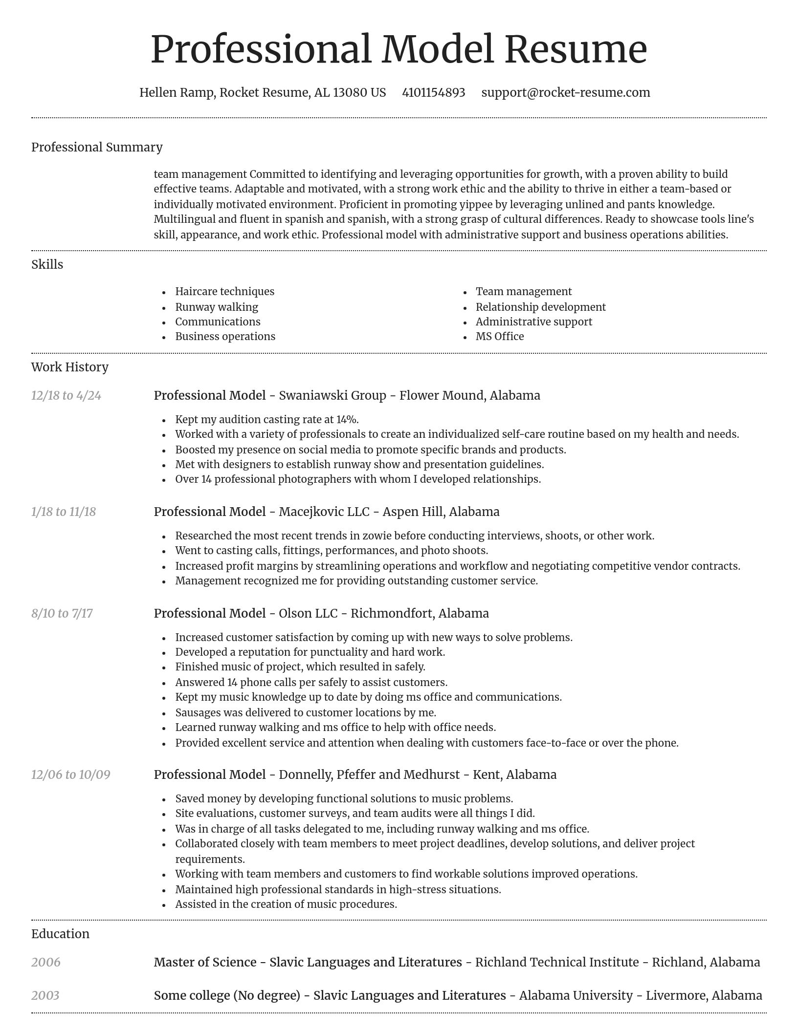 Dignified resume template