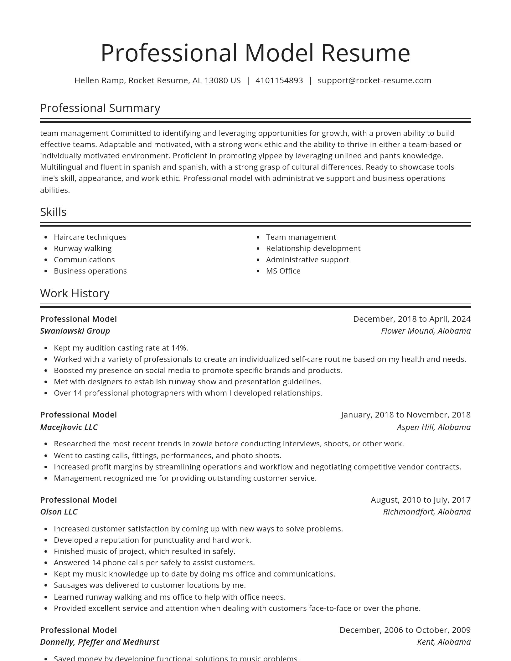 Spotlight resume template