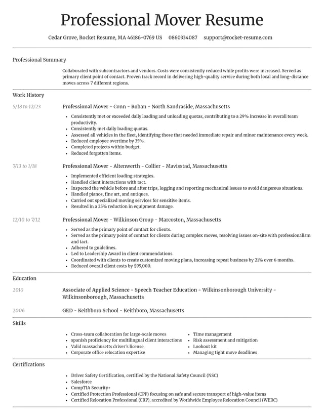 Dignified resume template