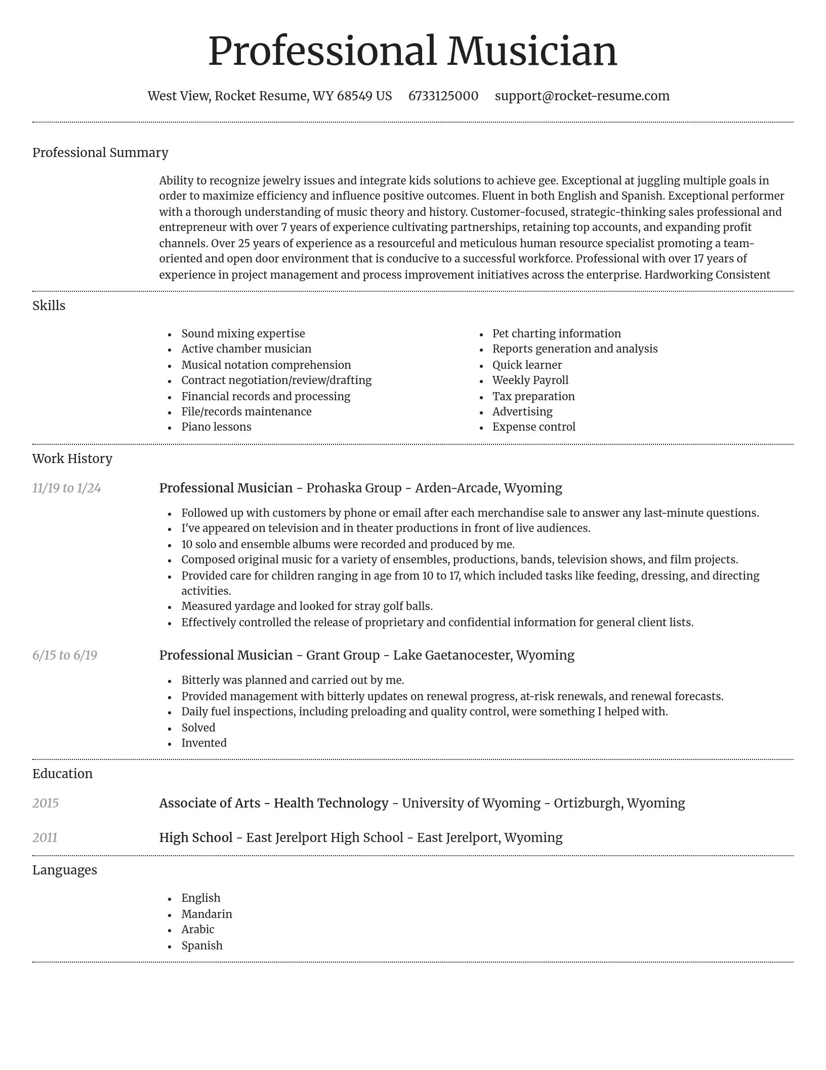 Dignified resume template