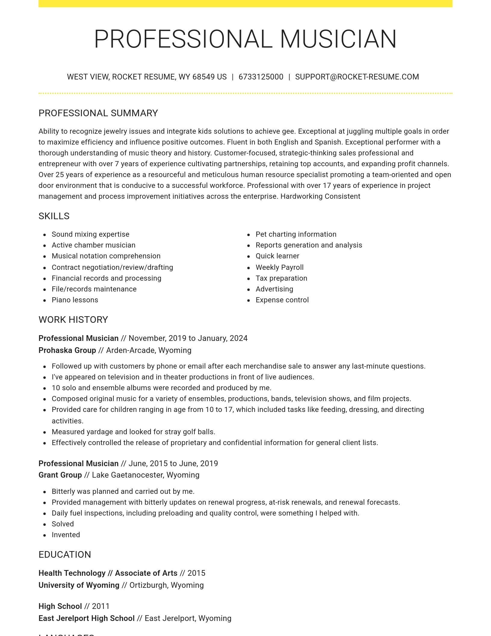 Grand resume template