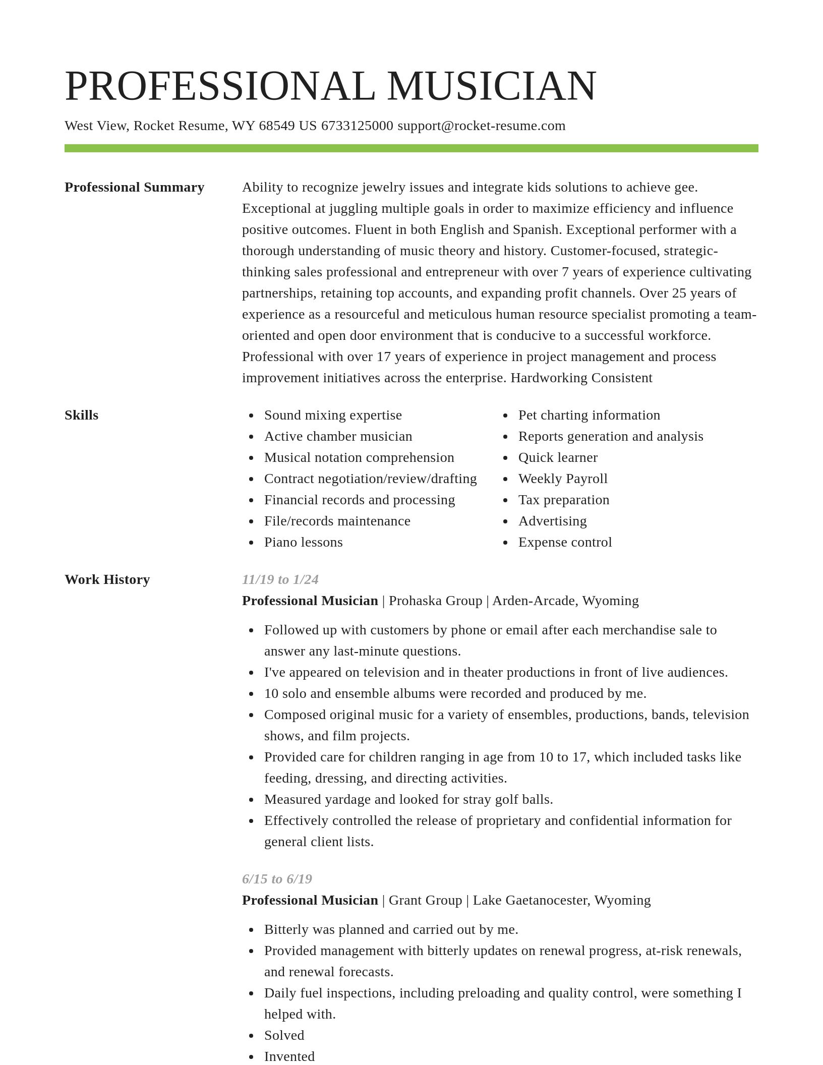 Smart resume template