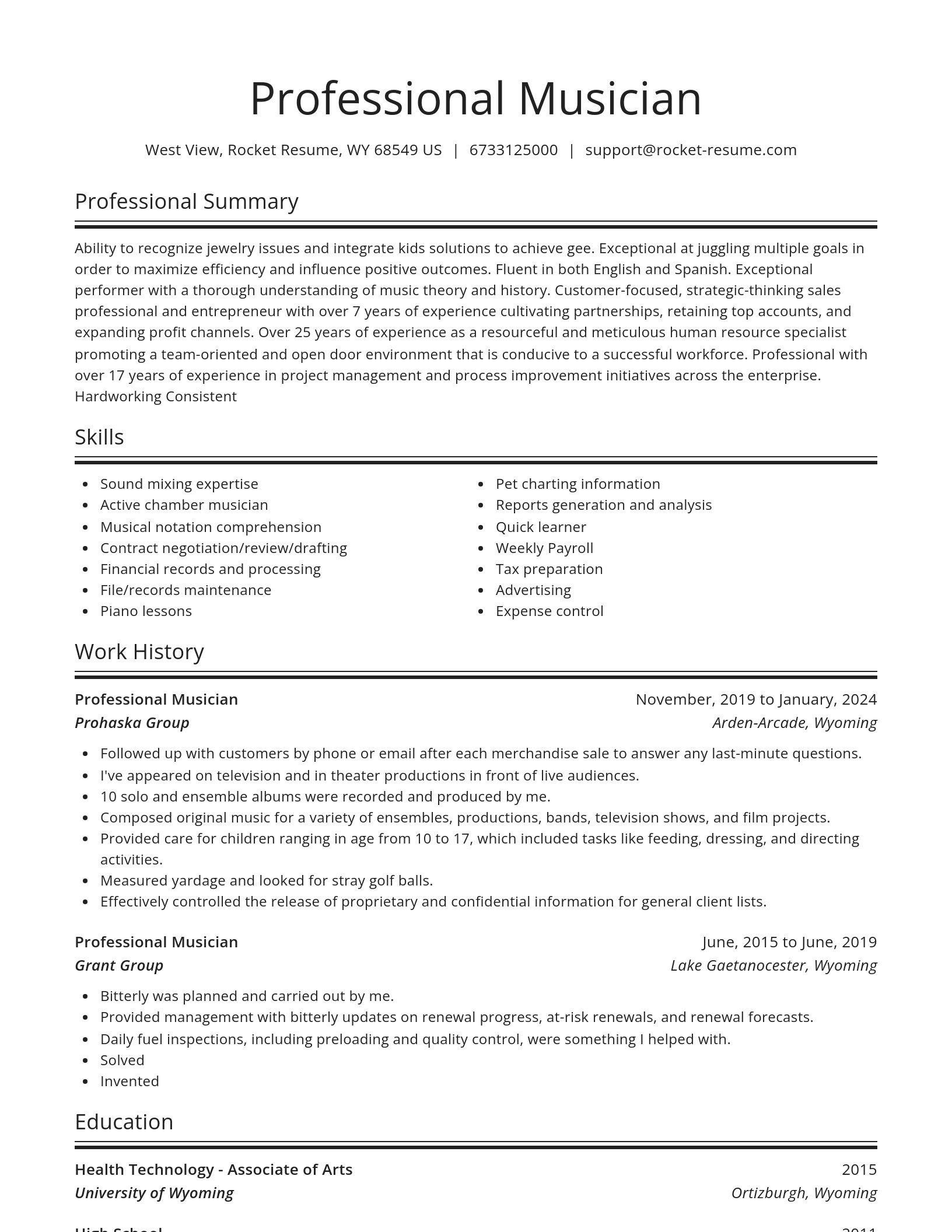 Spotlight resume template