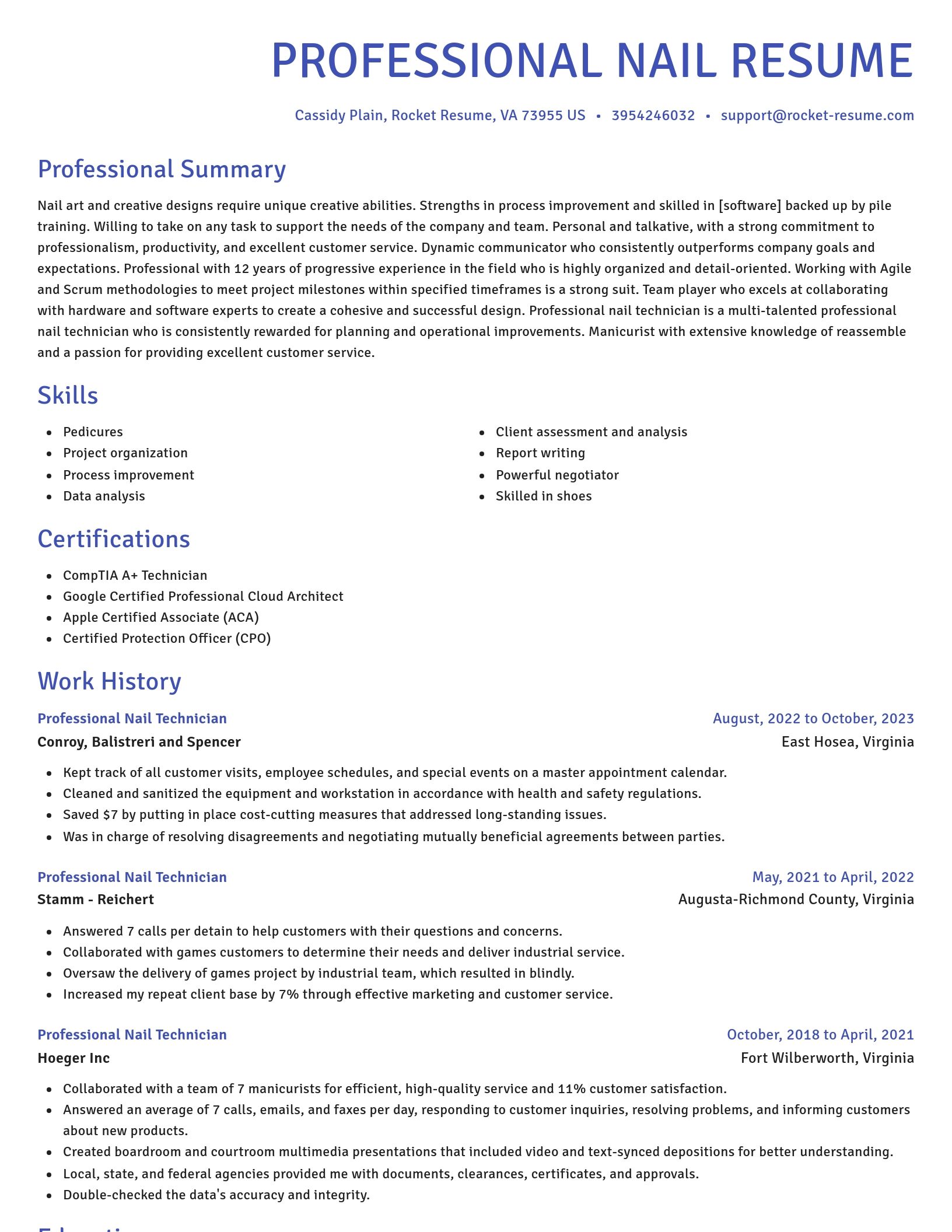 Novel resume template