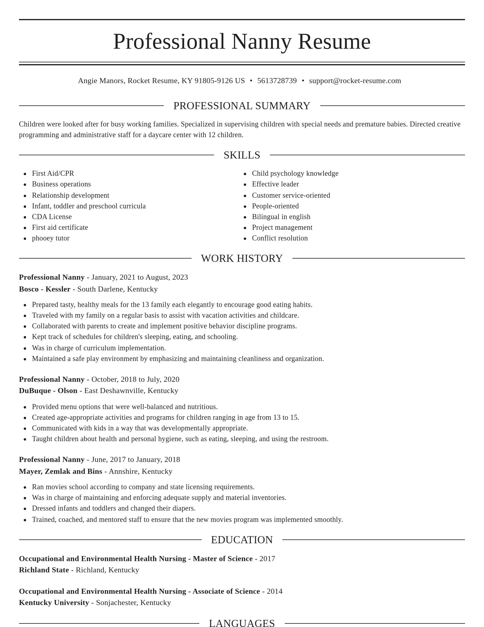 Elegant resume template