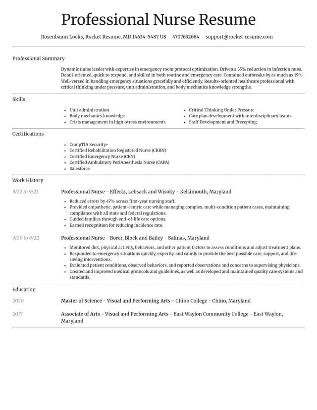 Dignified resume template