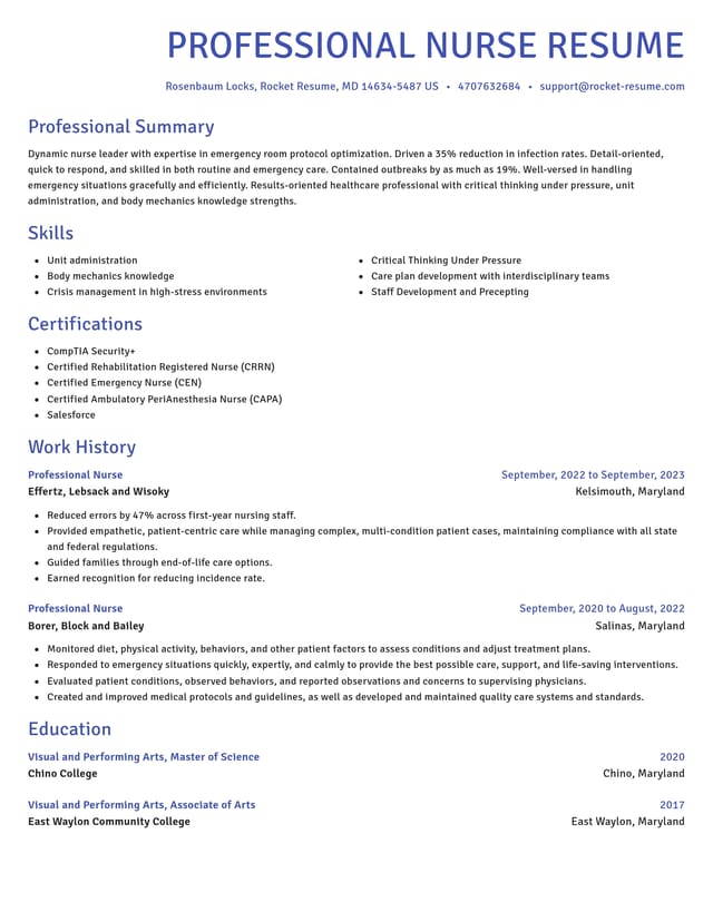 Novel resume template
