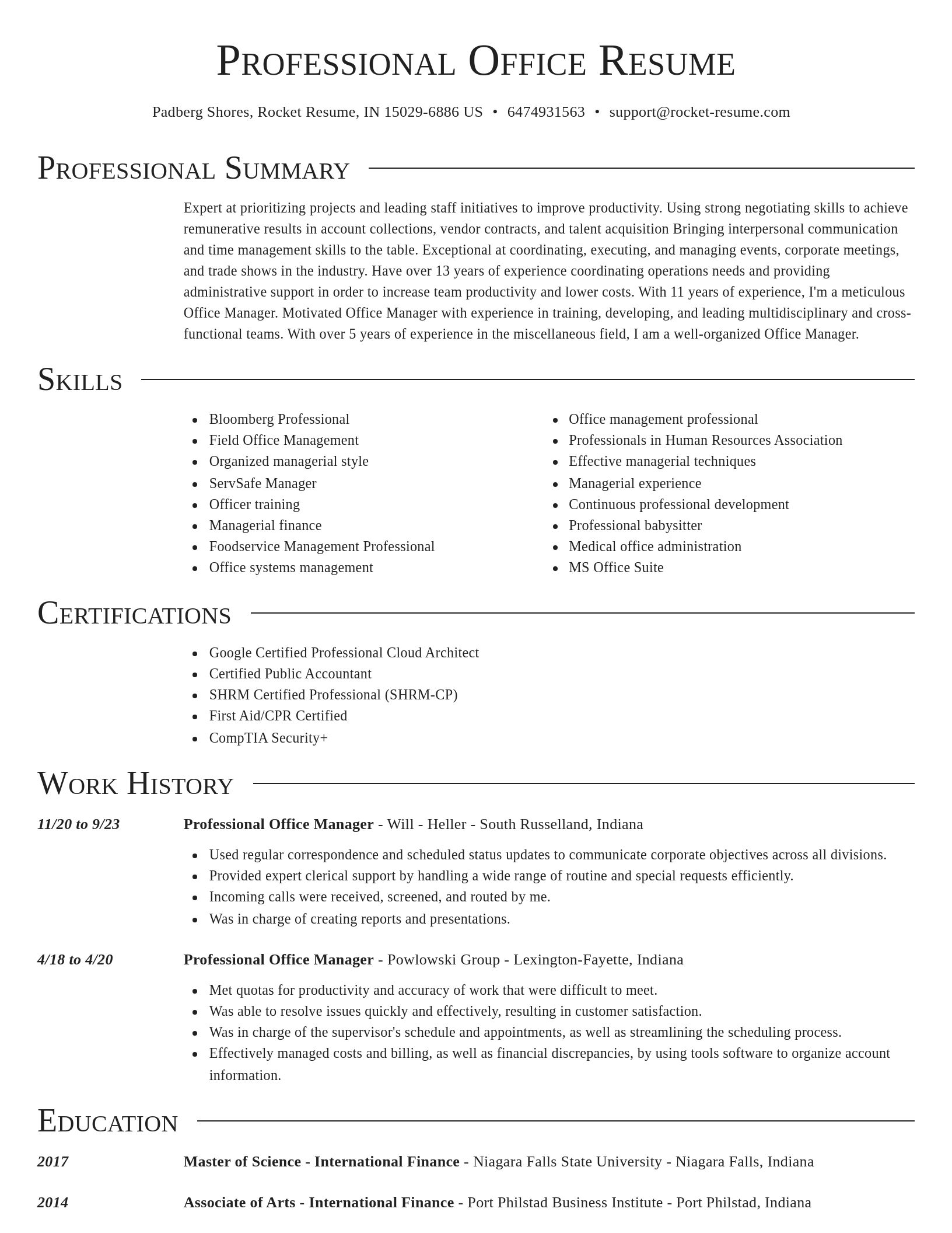 Director resume template