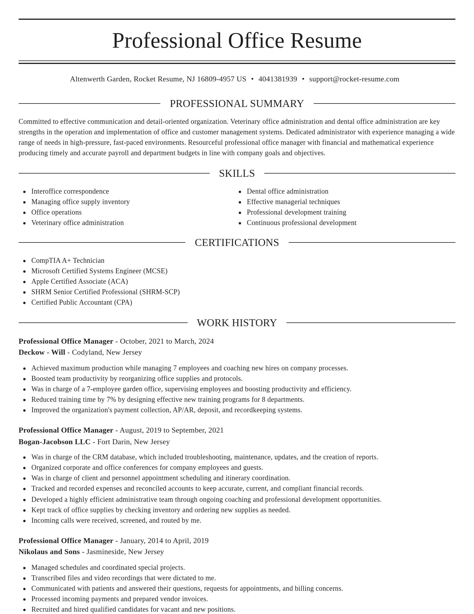 Elegant resume template