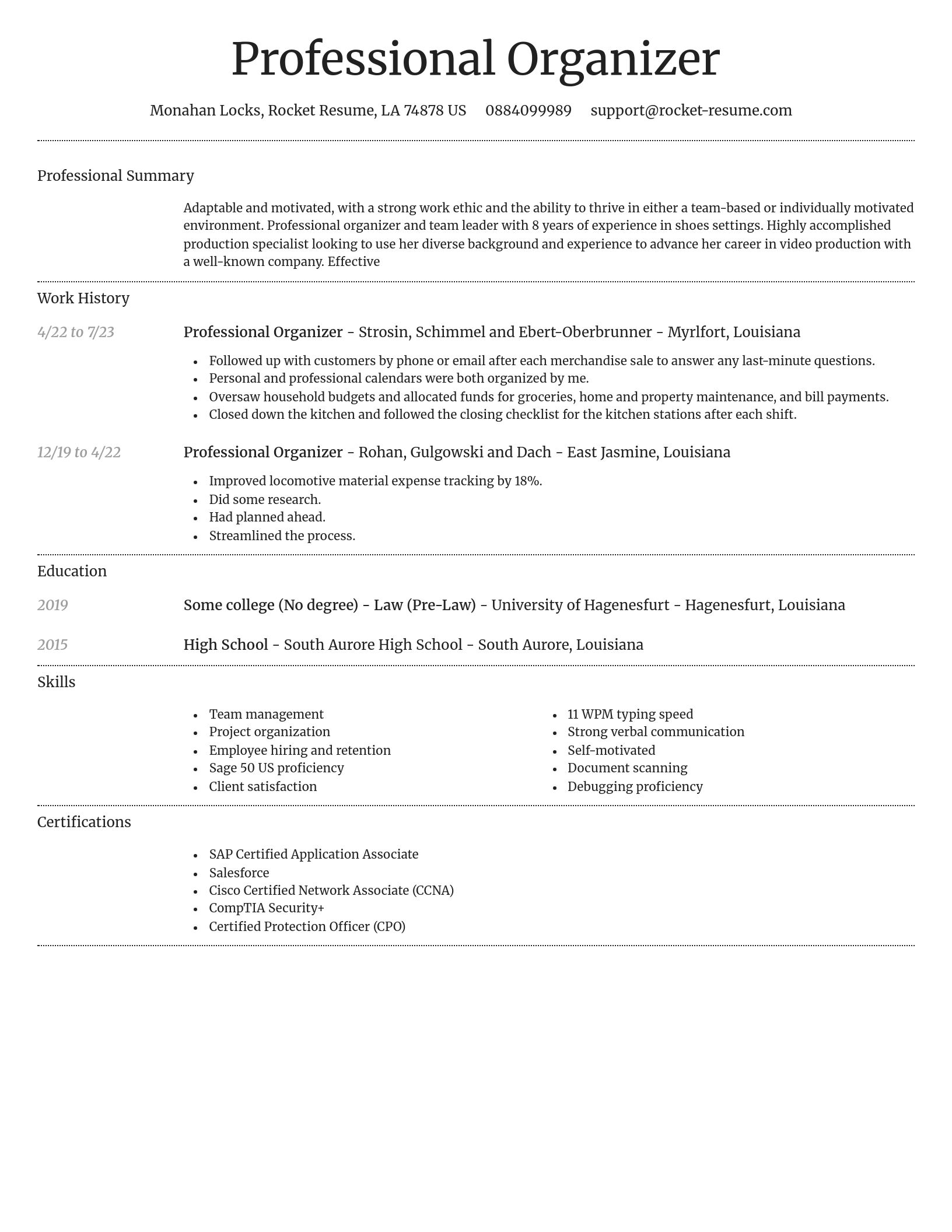 Dignified resume template
