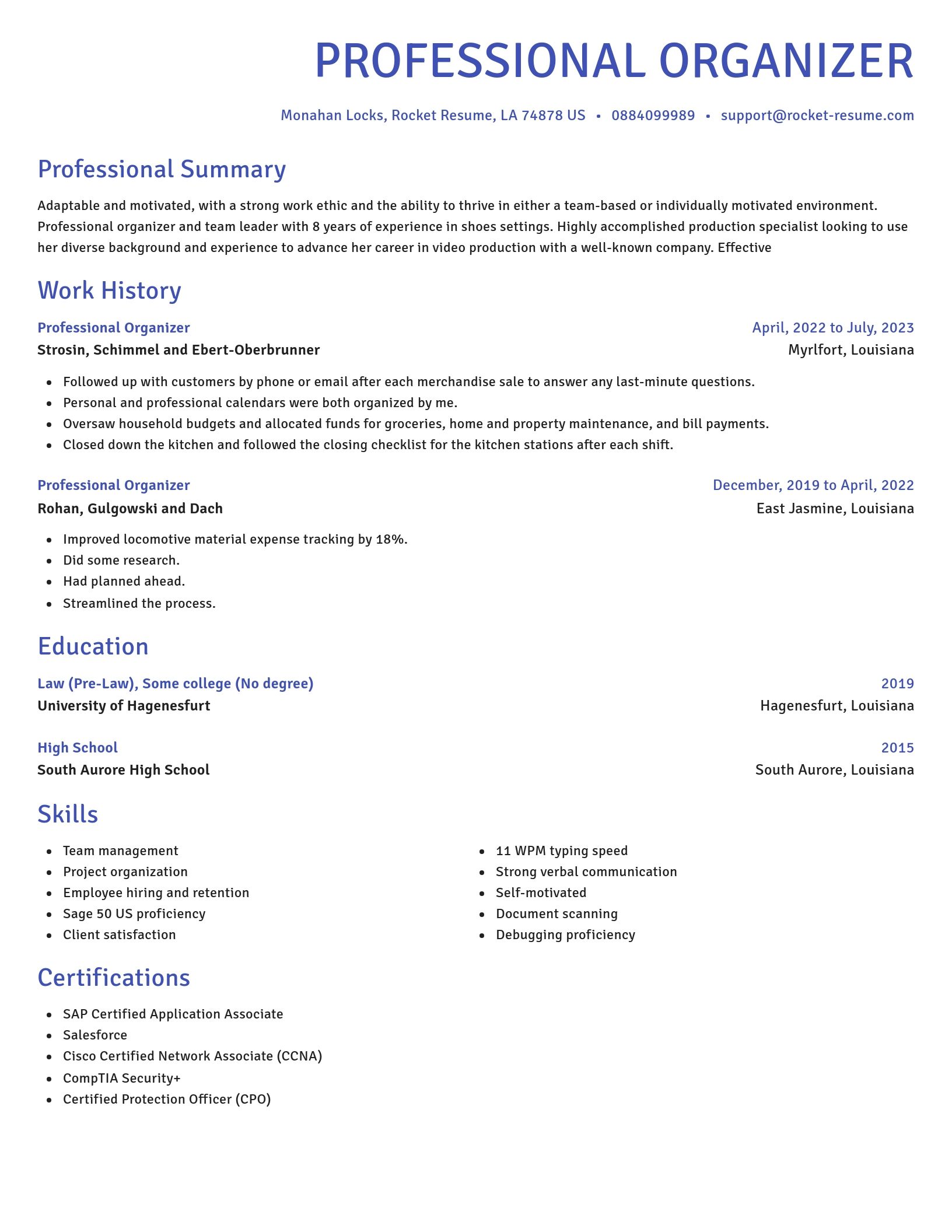 Novel resume template