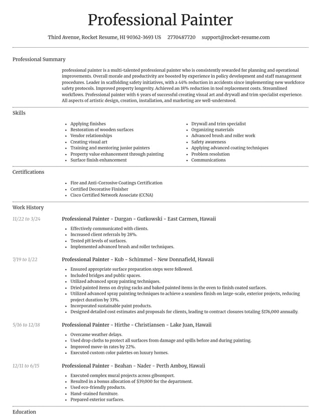 Dignified resume template