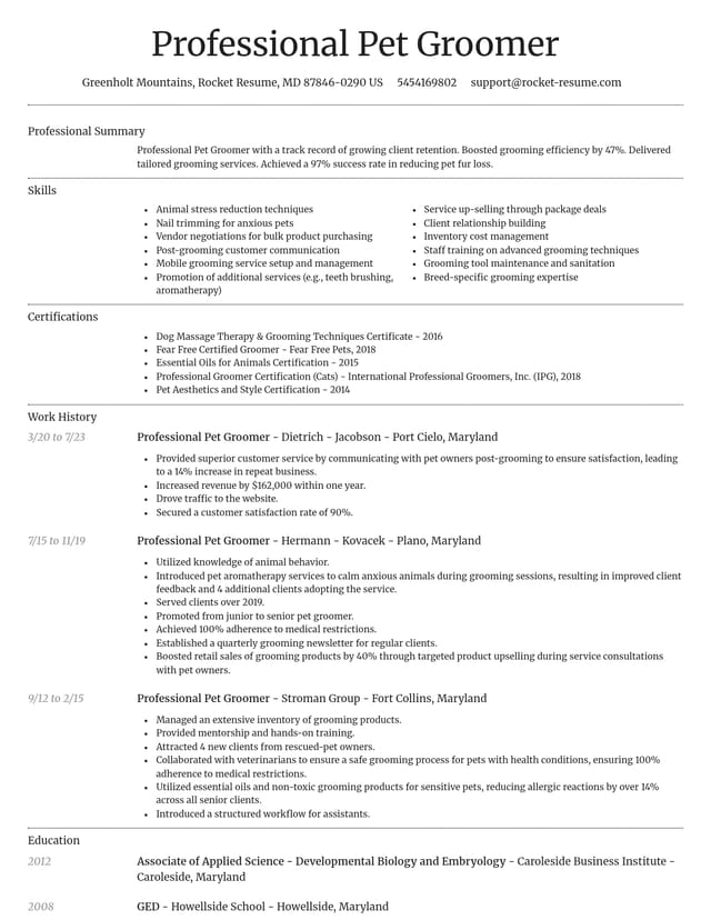 Dignified resume template